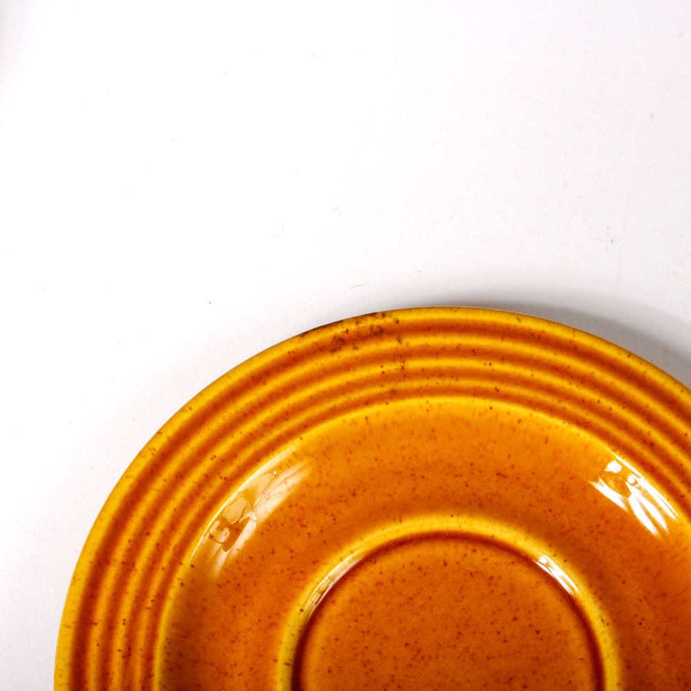 Group of Vintage Amber Gold-Colored Ceramic Tableware
