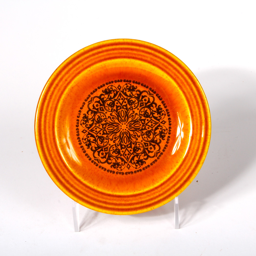 Group of Vintage Amber Gold-Colored Ceramic Tableware