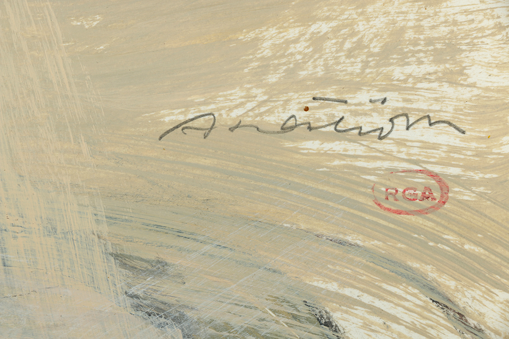 Ronald Ahlström Assorted Mixed Media Works on Paper of Abstract Portraits