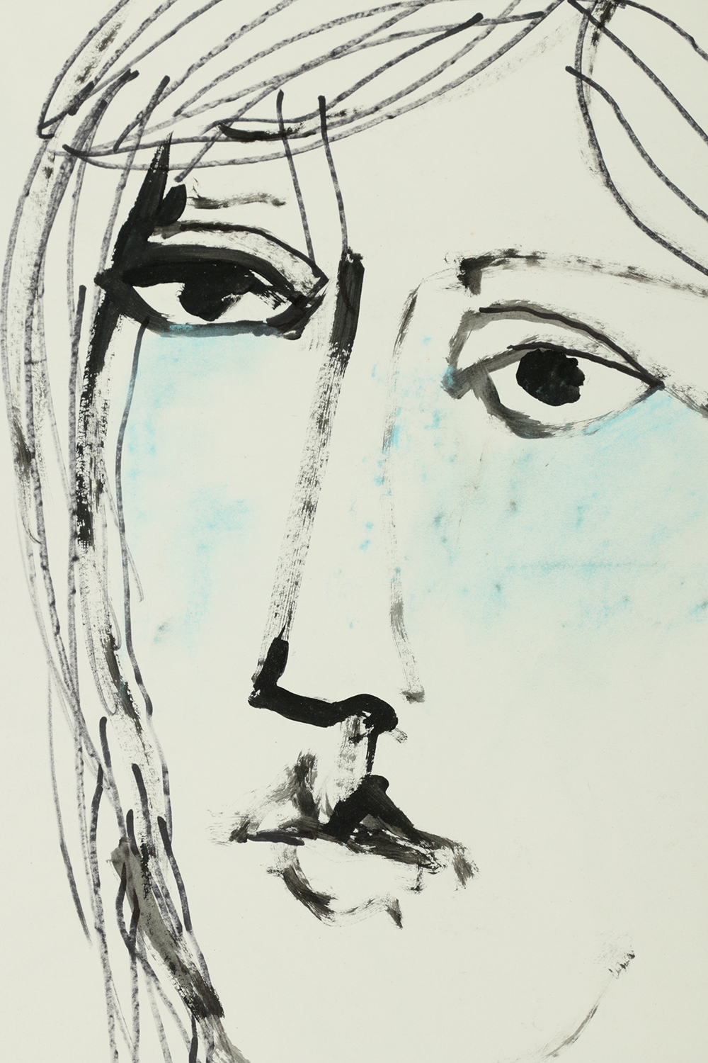 Ronald Ahlström Assorted Mixed Media Works on Paper of Abstract Portraits