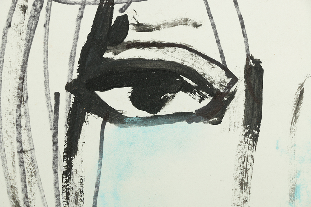 Ronald Ahlström Assorted Mixed Media Works on Paper of Abstract Portraits