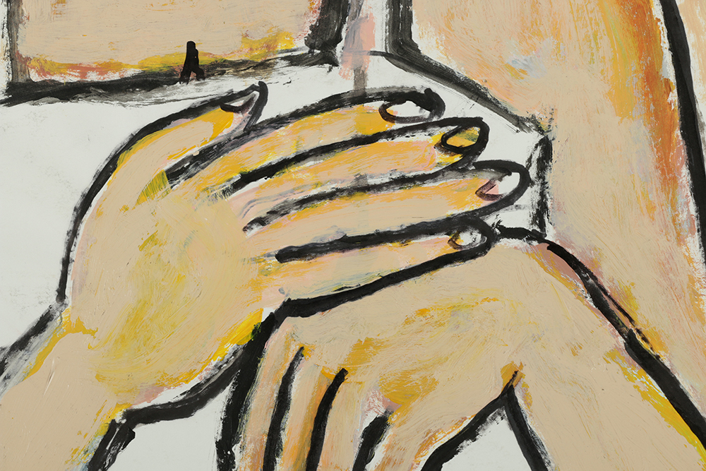 Ronald Ahlström Assorted Mixed Media Works on Paper of Abstract Portraits