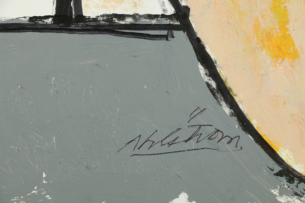 Ronald Ahlström Assorted Mixed Media Works on Paper of Abstract Portraits