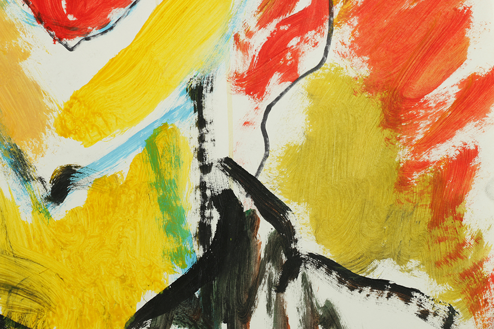 Ronald Ahlström Variety of Acrylic Paintings on Paper of Abstract Portraits