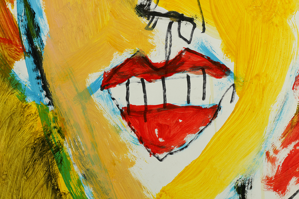 Ronald Ahlström Variety of Acrylic Paintings on Paper of Abstract Portraits