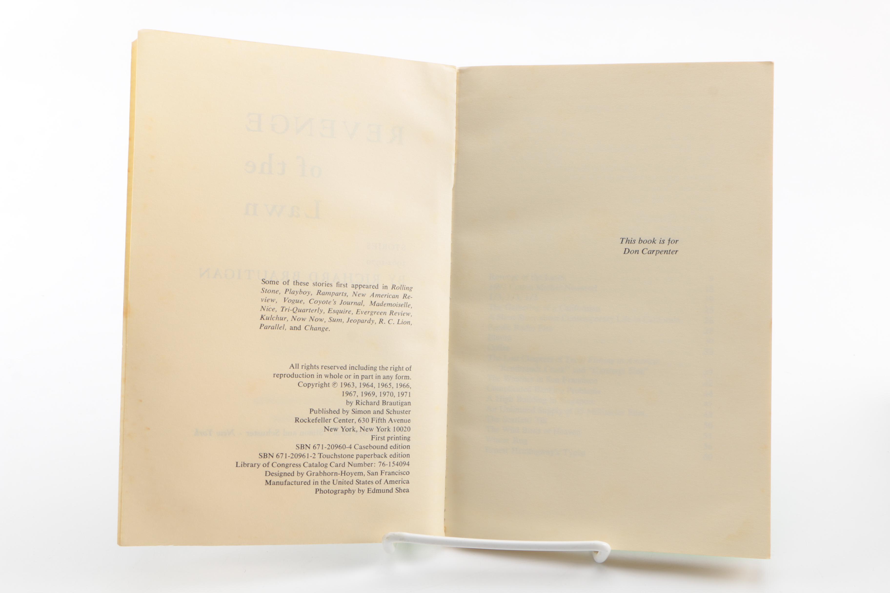 Richard Brautigan Short Stories and Novels