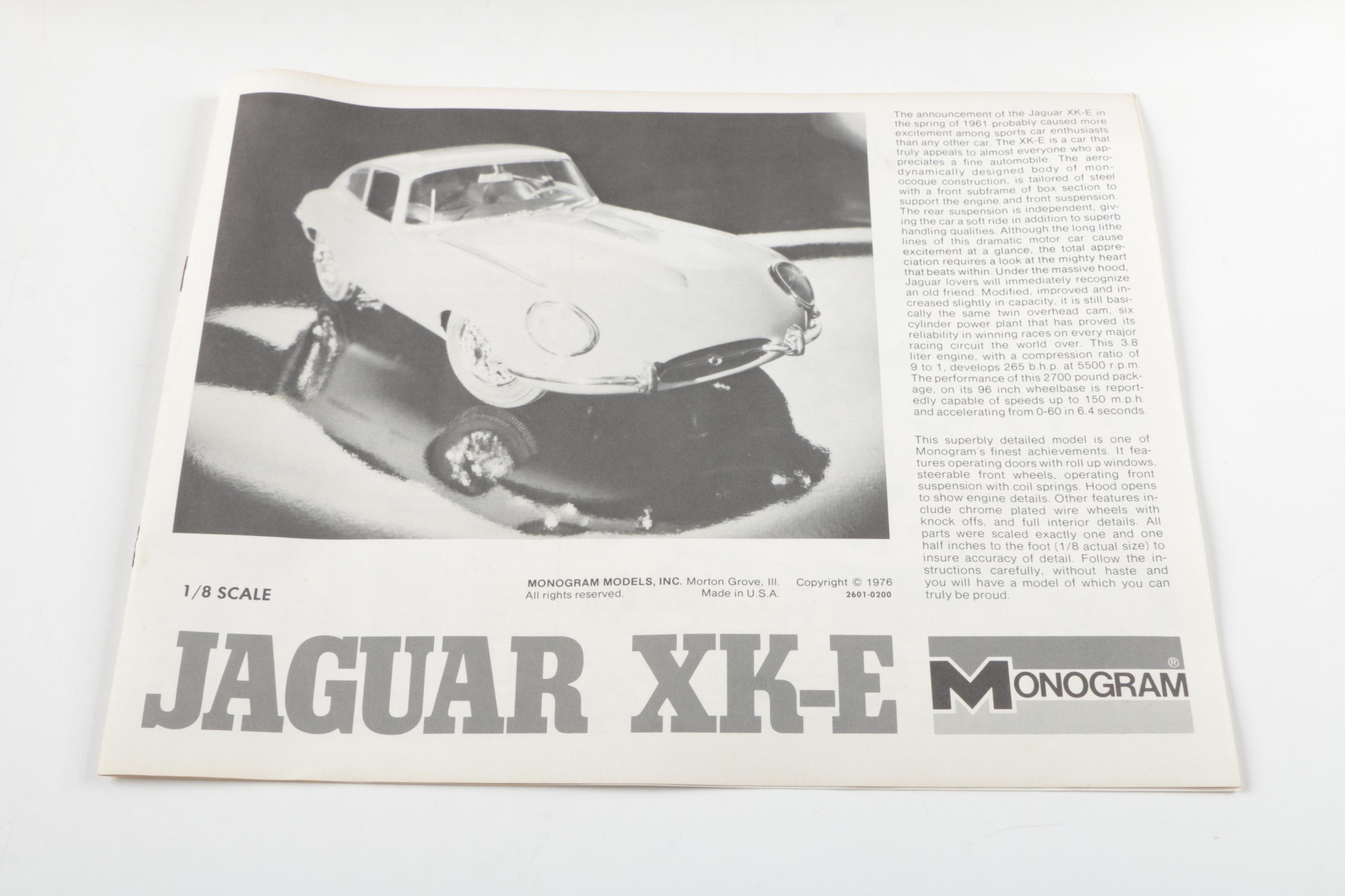 1976 Monogram Jaguar XK-E 1:8 Scale Model Kit