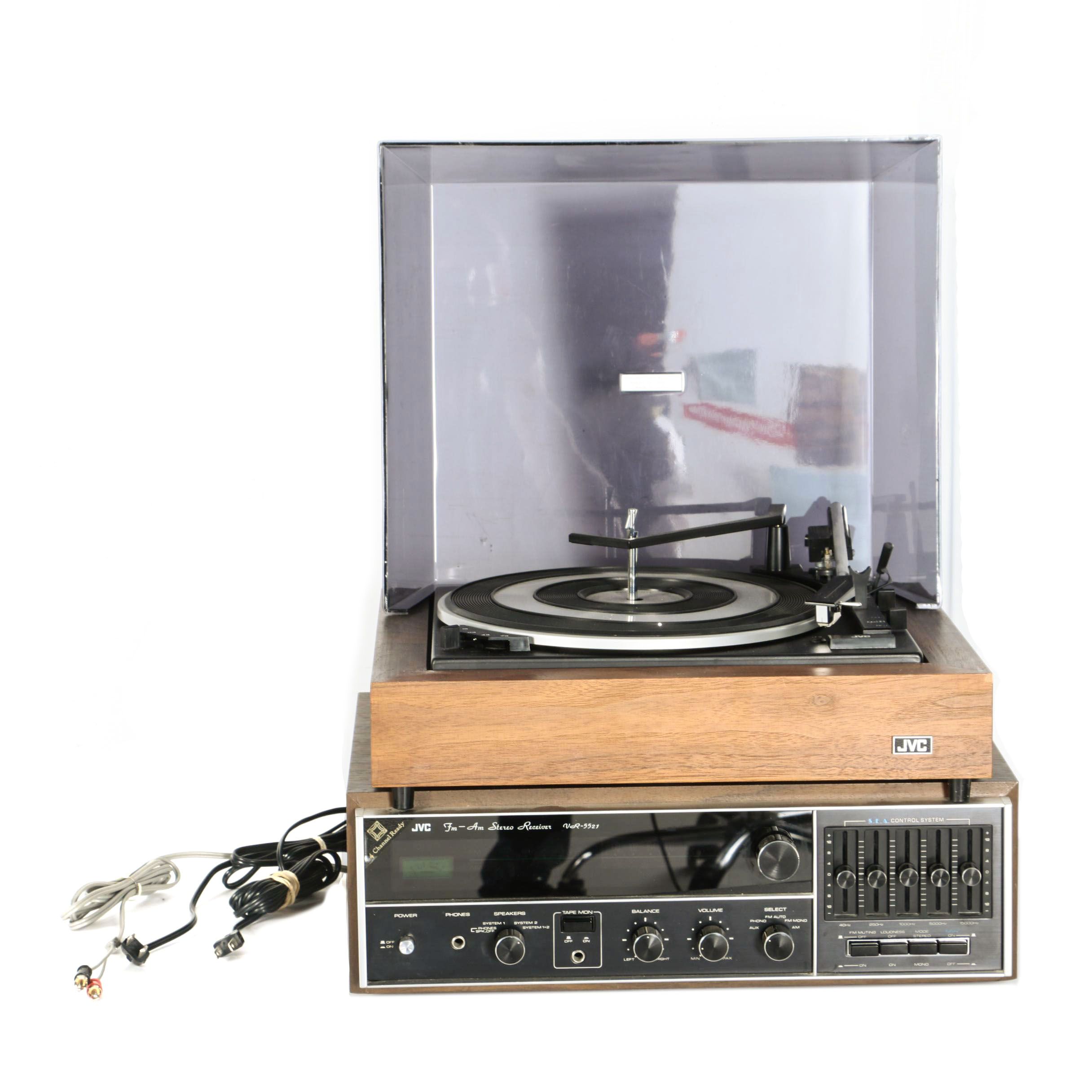 Vintage JVC Turntable and Stereo Receiver