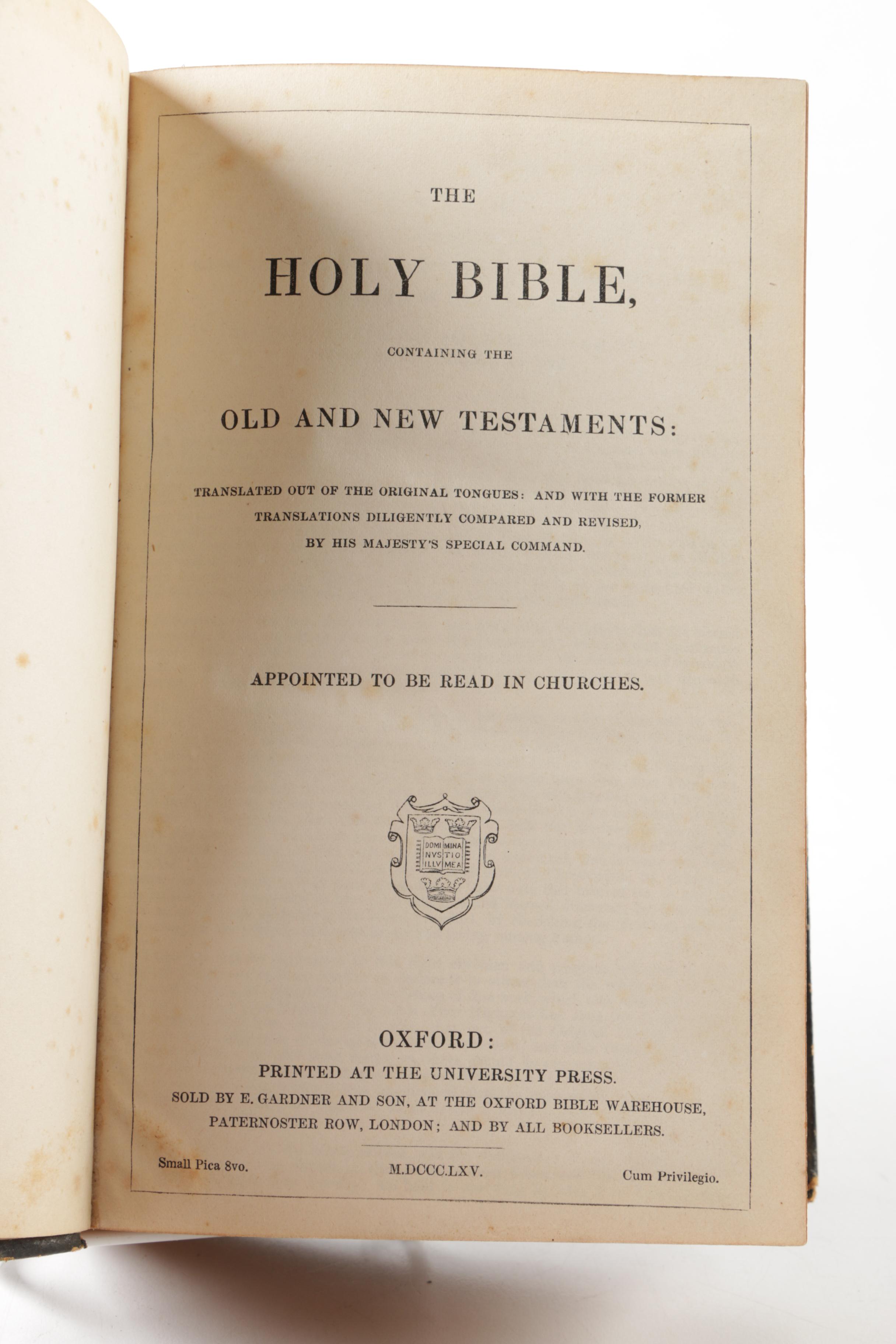 1865 Holy Bible