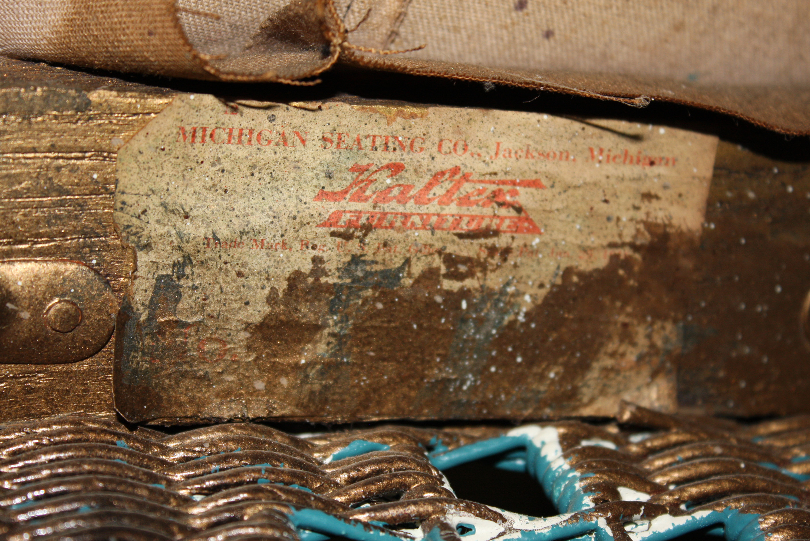 Vintage Blue Wicker Chair by Kaltex