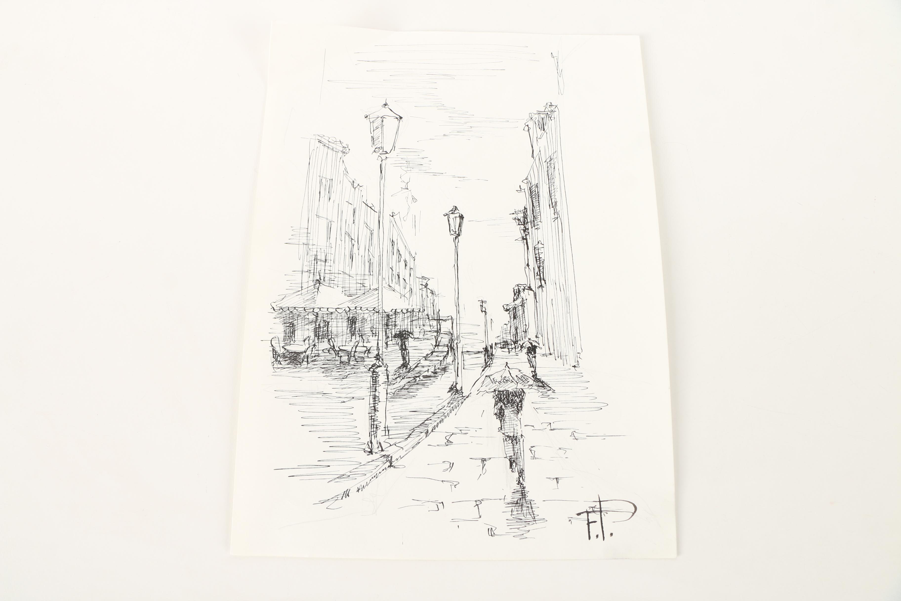 Pavel Filin Figural Drawings in Ink, Charcoal, and Graphite