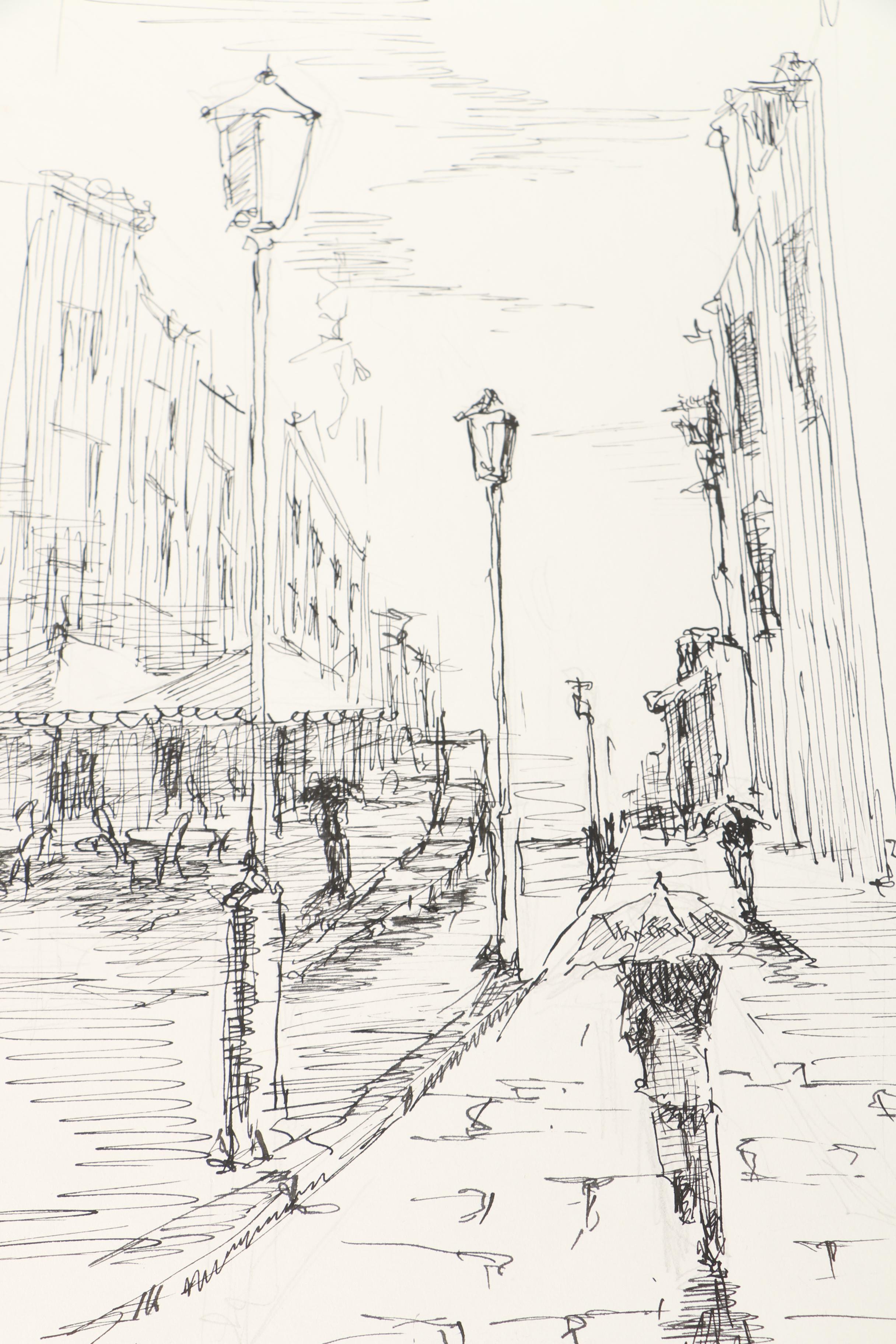 Pavel Filin Figural Drawings in Ink, Charcoal, and Graphite