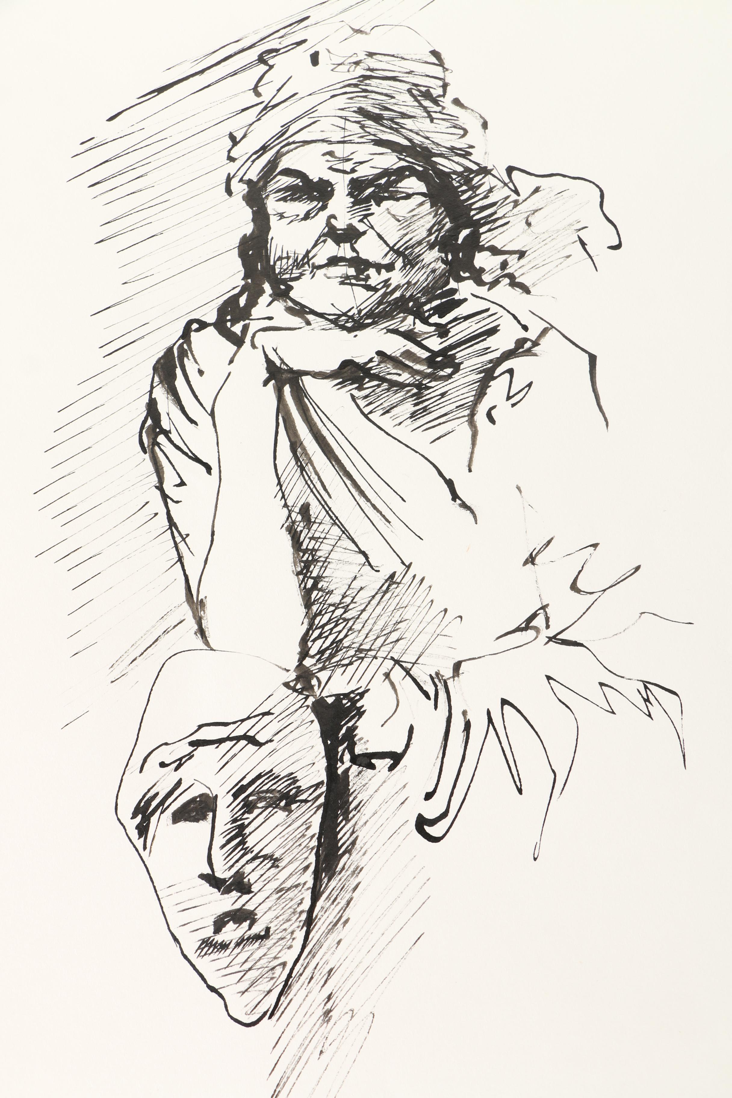 Pavel Filin Figural Drawings in Ink, Charcoal, and Graphite