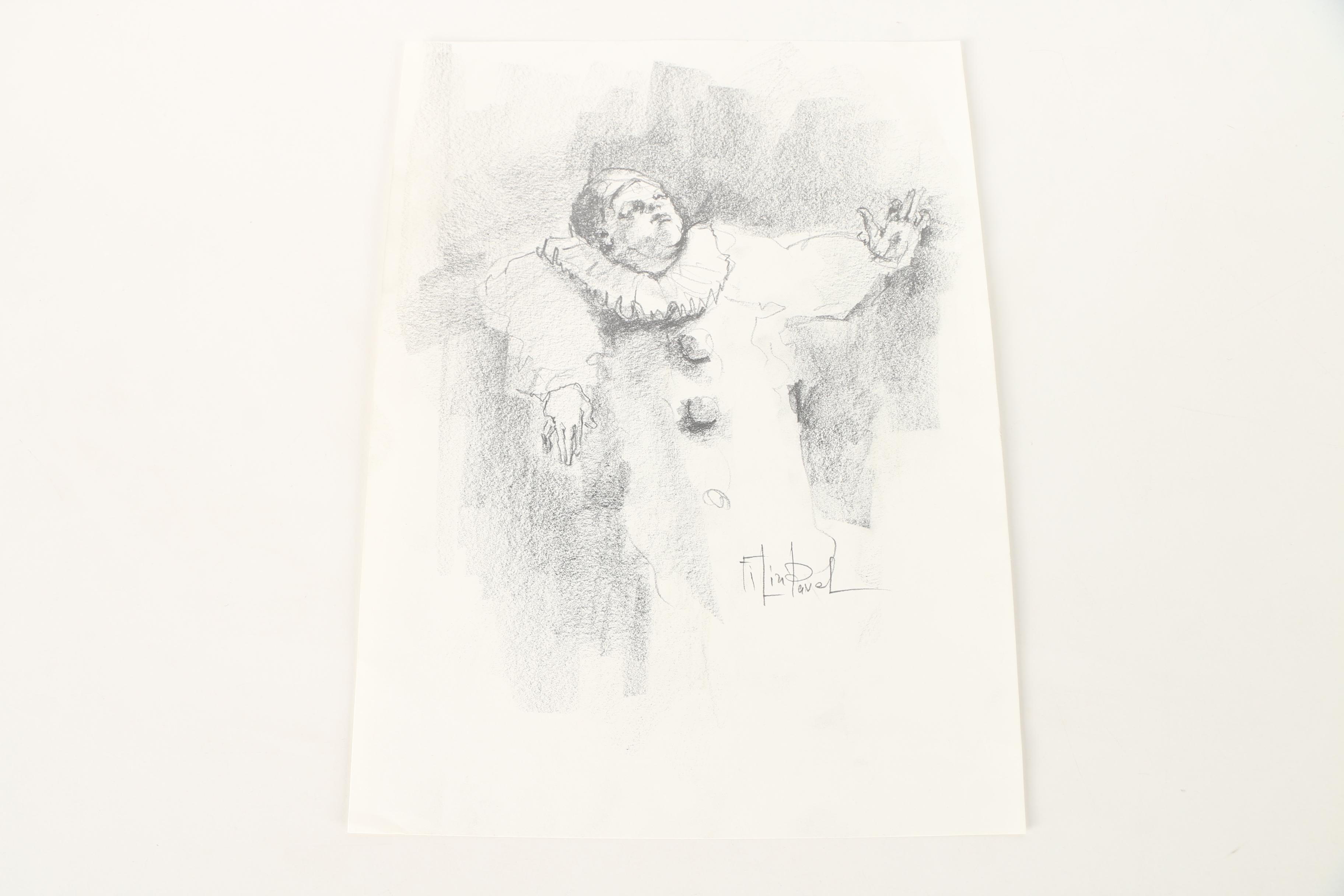 Pavel Filin Figural Drawings in Ink, Charcoal, and Graphite