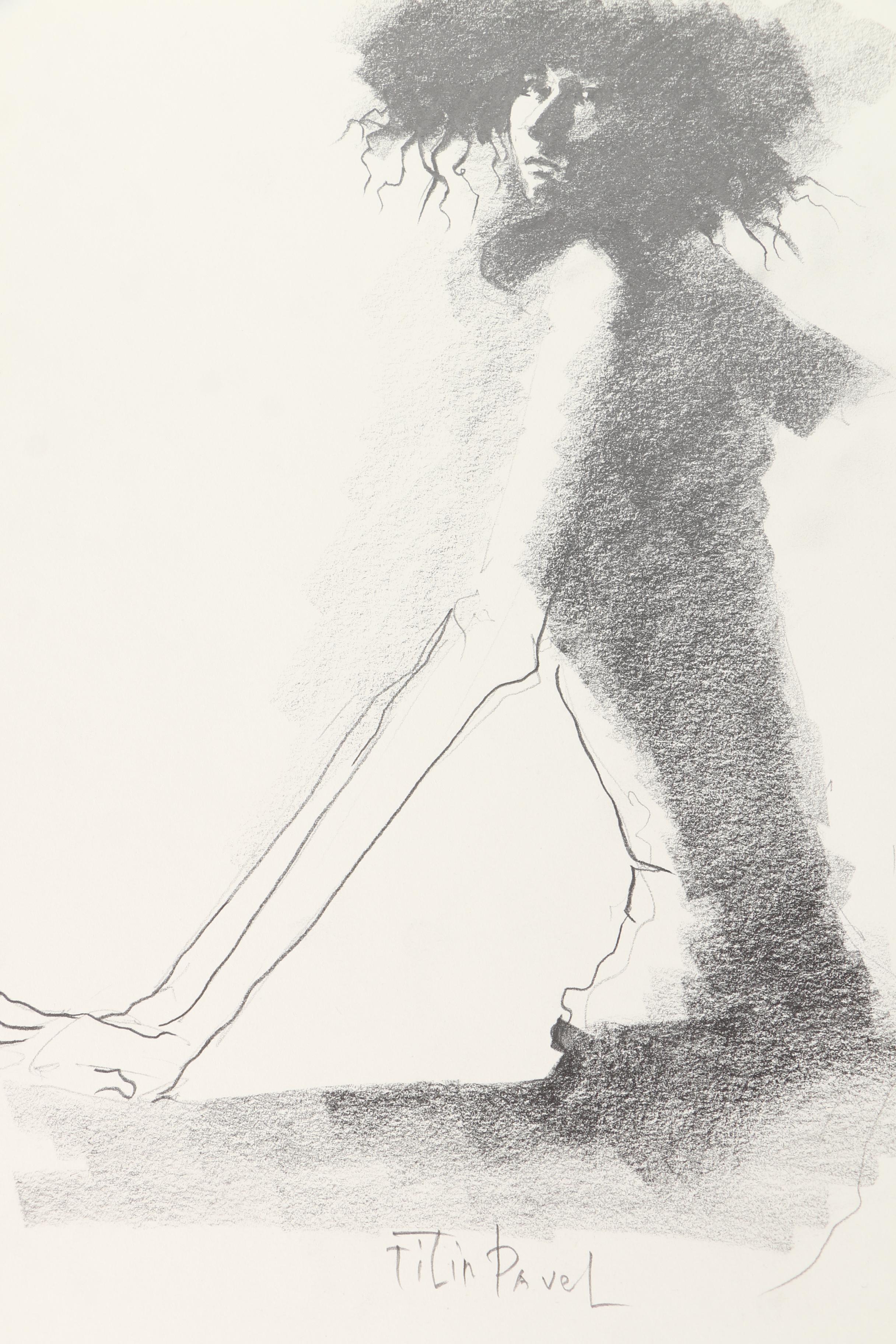 Pavel Filin Figural Drawings in Ink, Charcoal, and Graphite