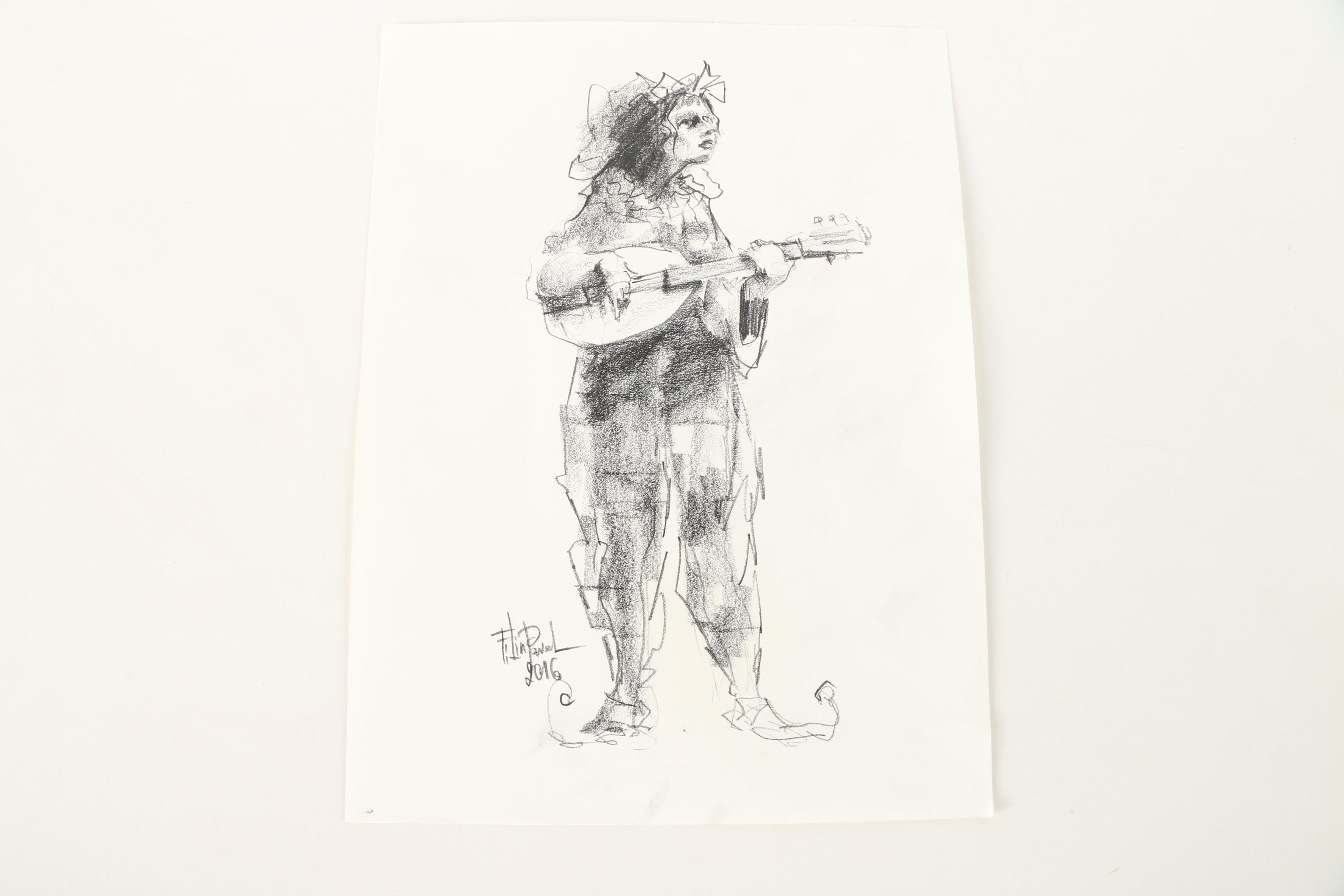 Pavel Filin Figural Drawings in Ink, Charcoal, and Graphite