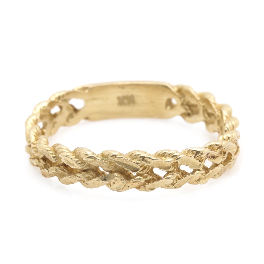 14K Yellow Gold Braided Band