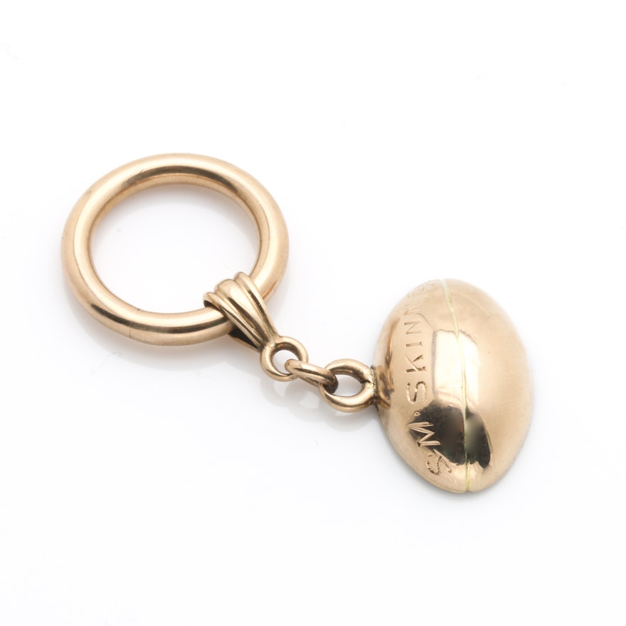 10K Yellow Gold Football Charm