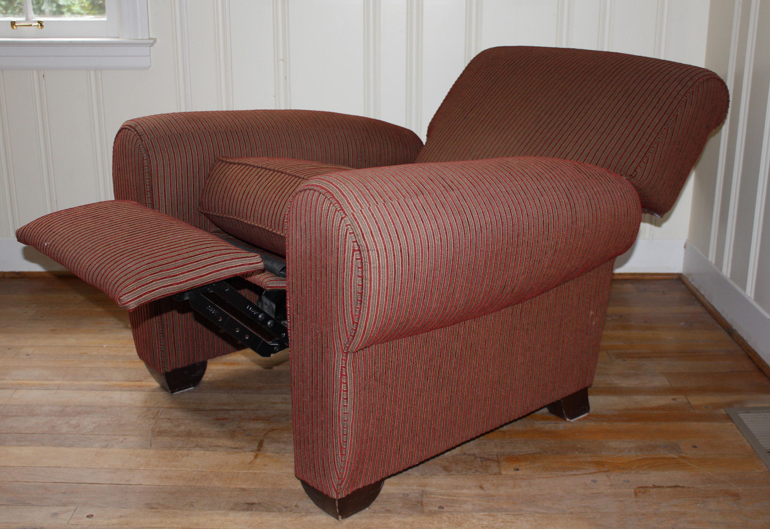 Red Striped Club Chair Recliner by La-Z-Boy