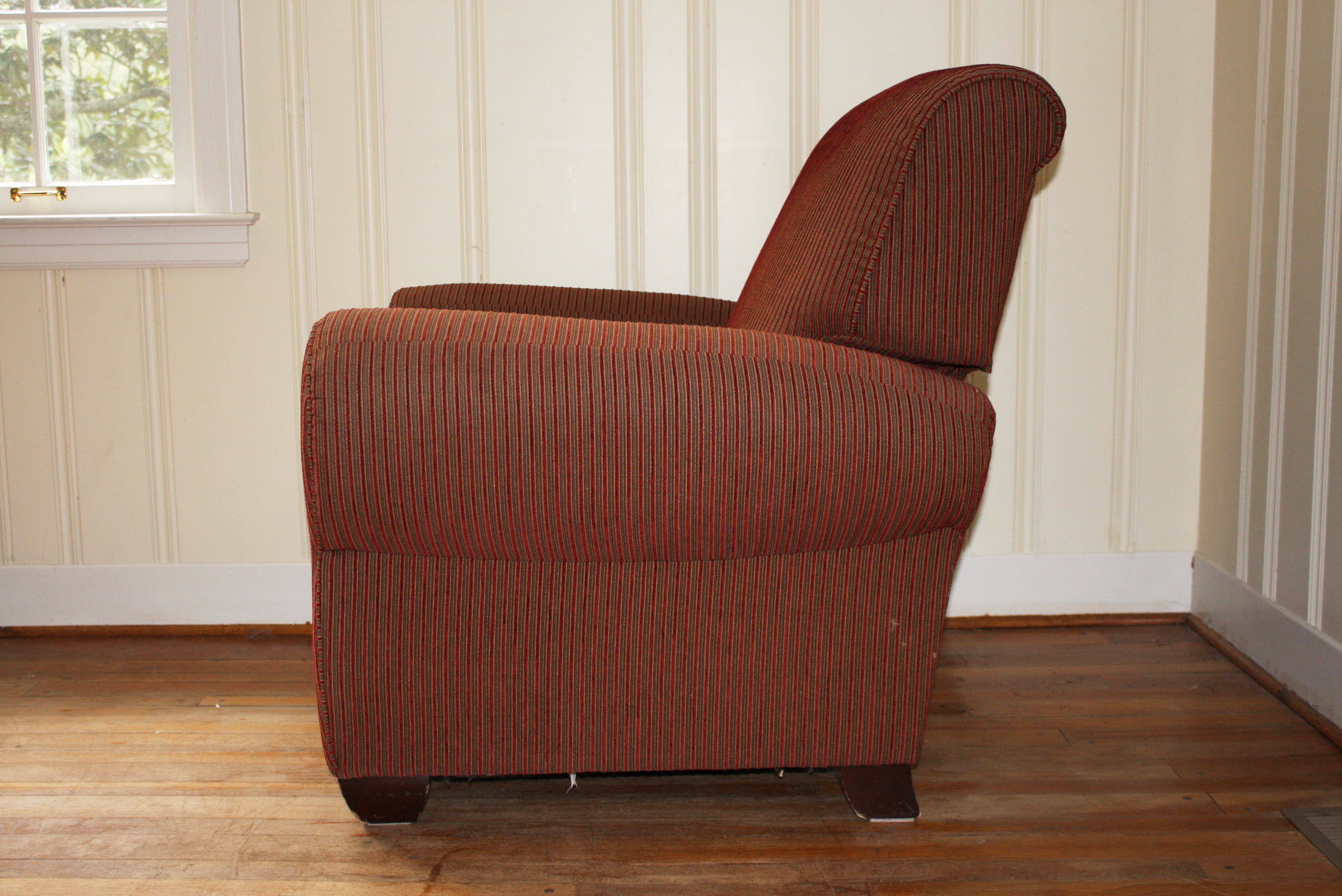 Red Striped Club Chair Recliner by La-Z-Boy
