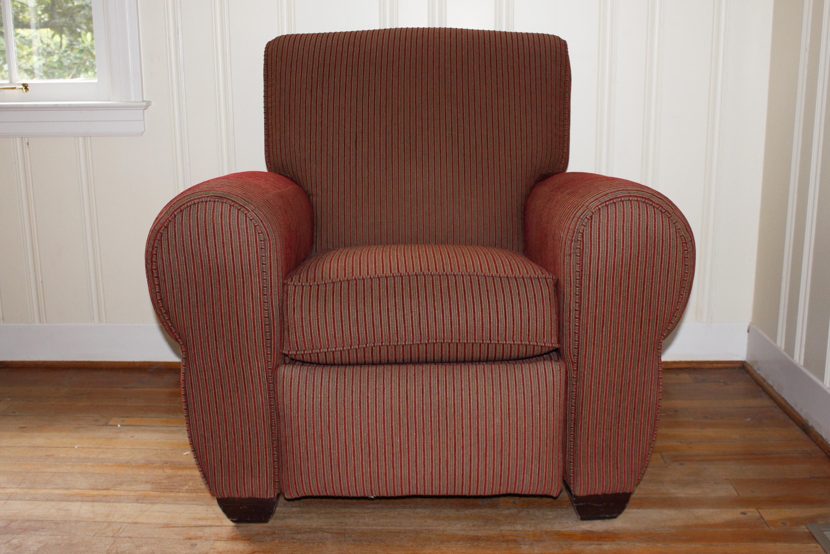 Red Striped Club Chair Recliner by La-Z-Boy