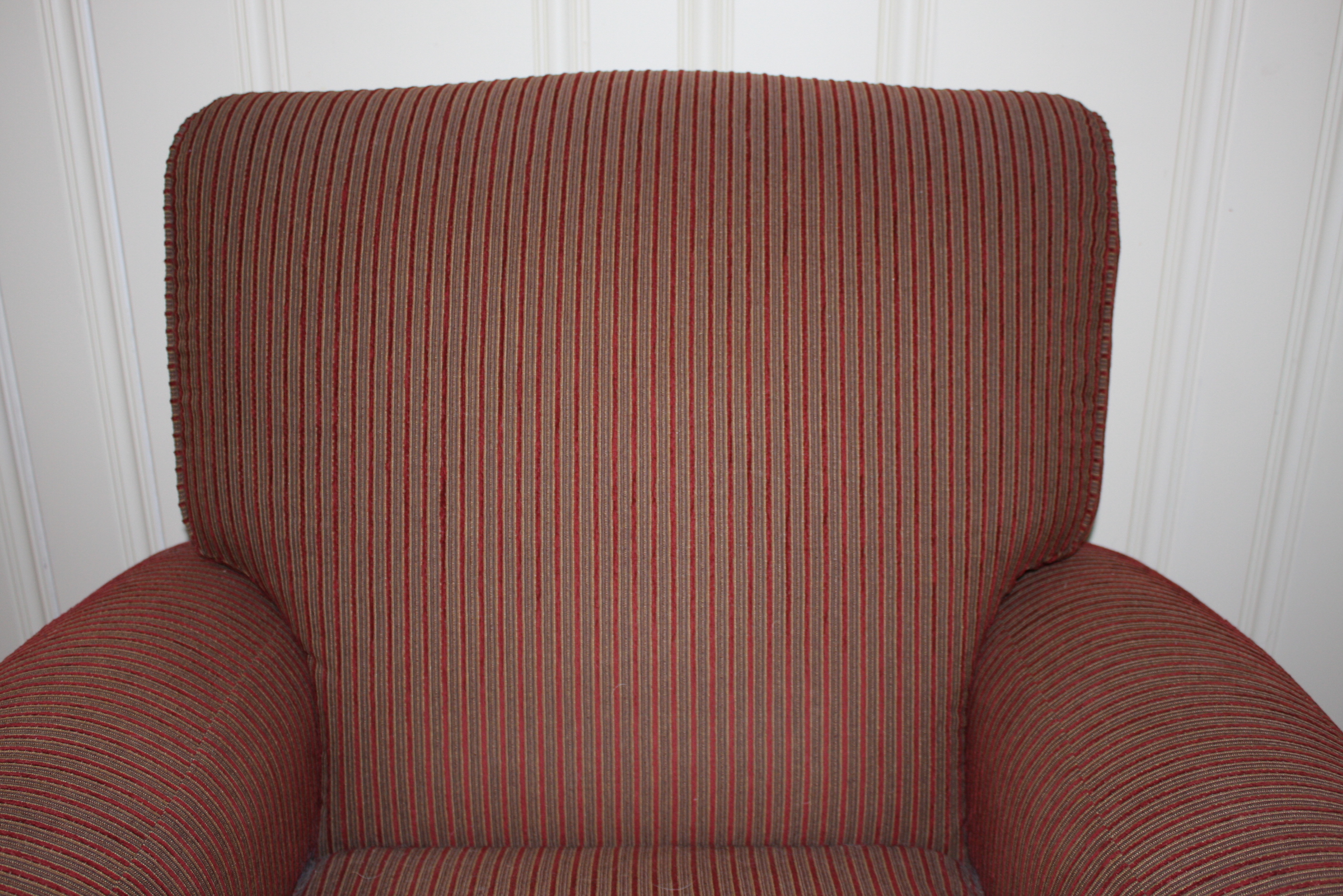 Red Striped Club Chair Recliner by La-Z-Boy
