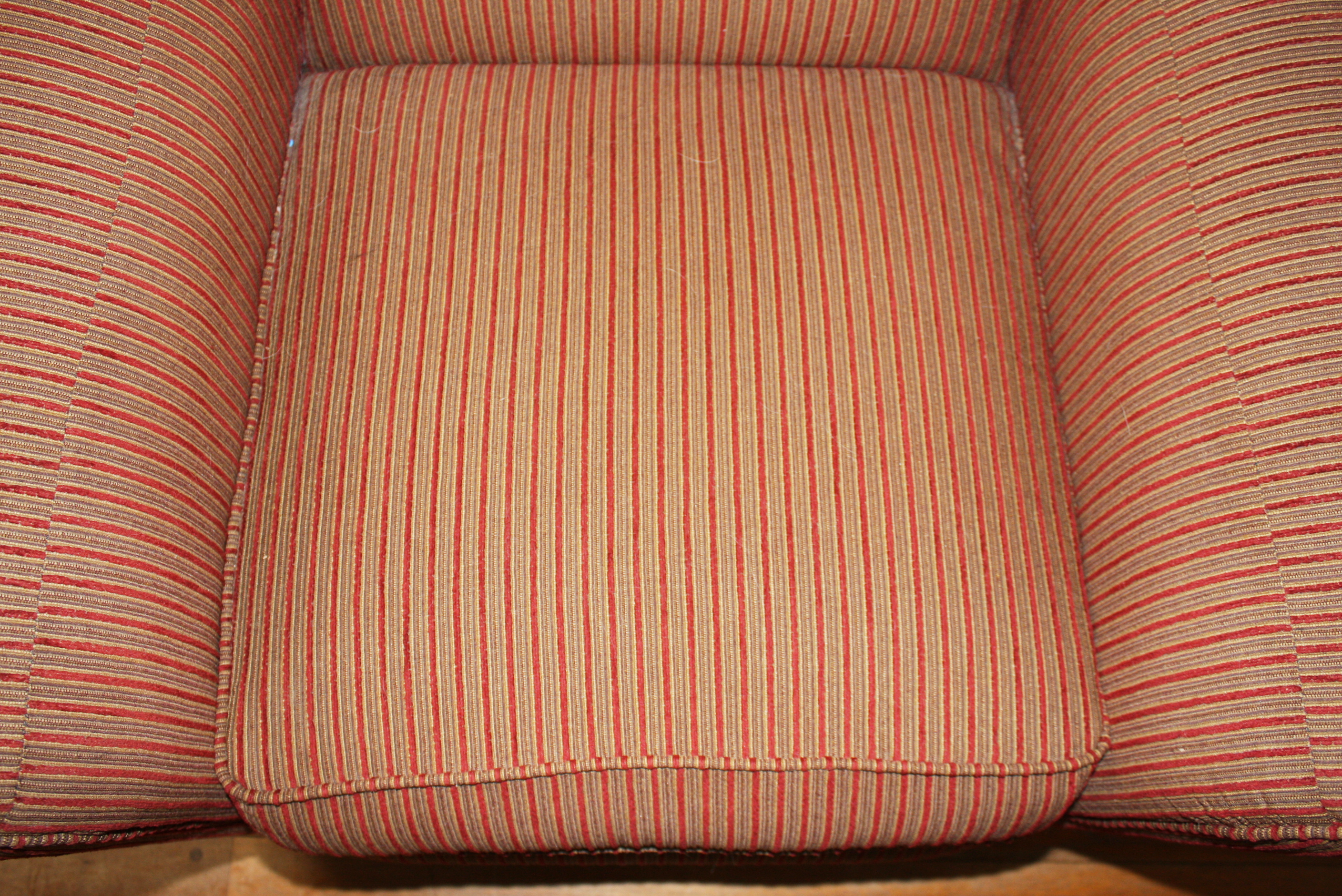 Red Striped Club Chair Recliner by La-Z-Boy