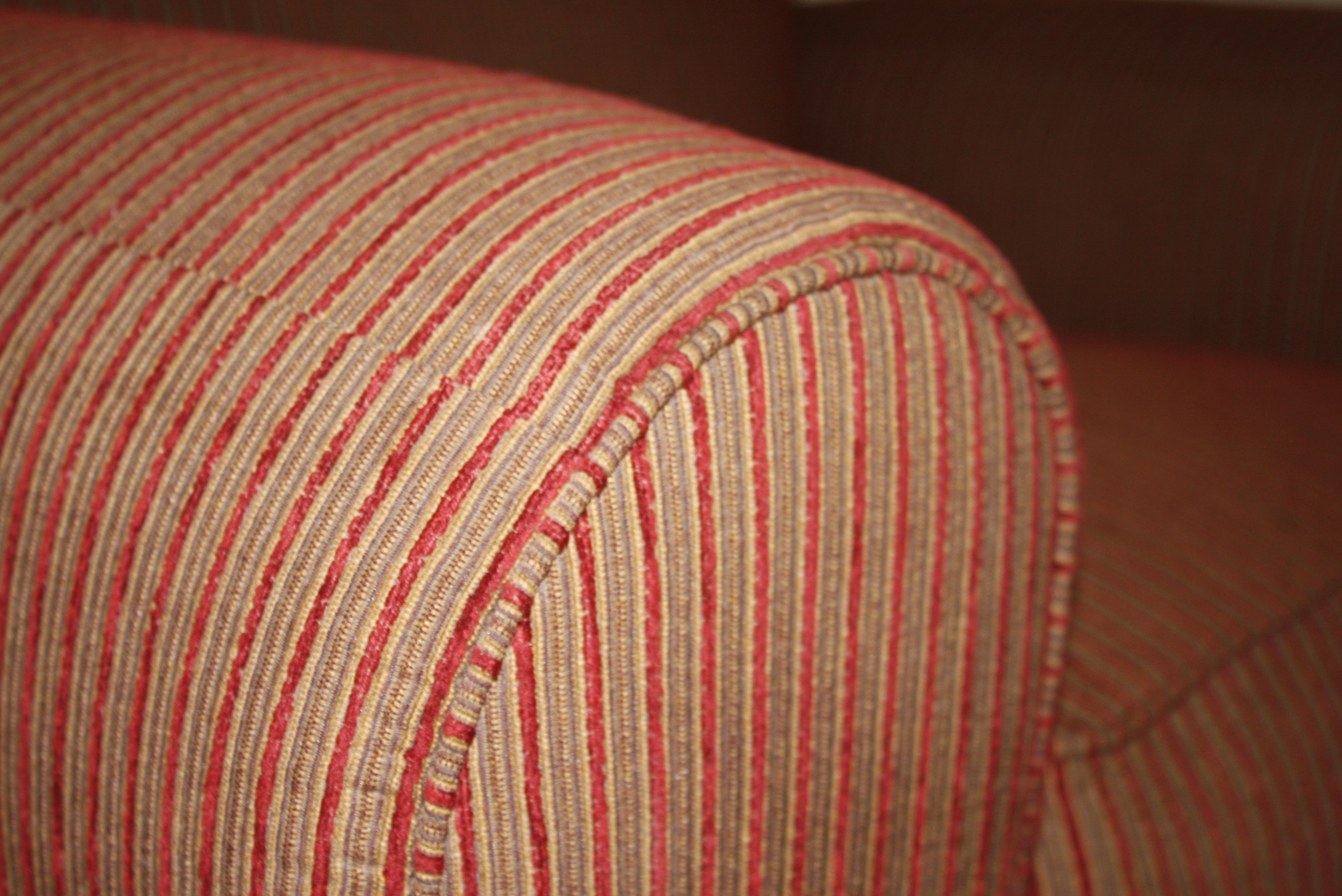 Red Striped Club Chair Recliner by La-Z-Boy