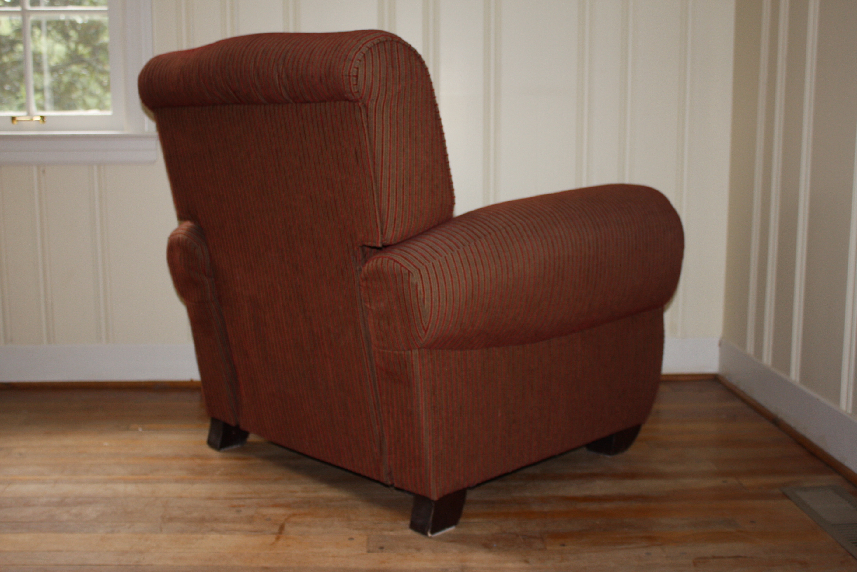 Red Striped Club Chair Recliner by La-Z-Boy