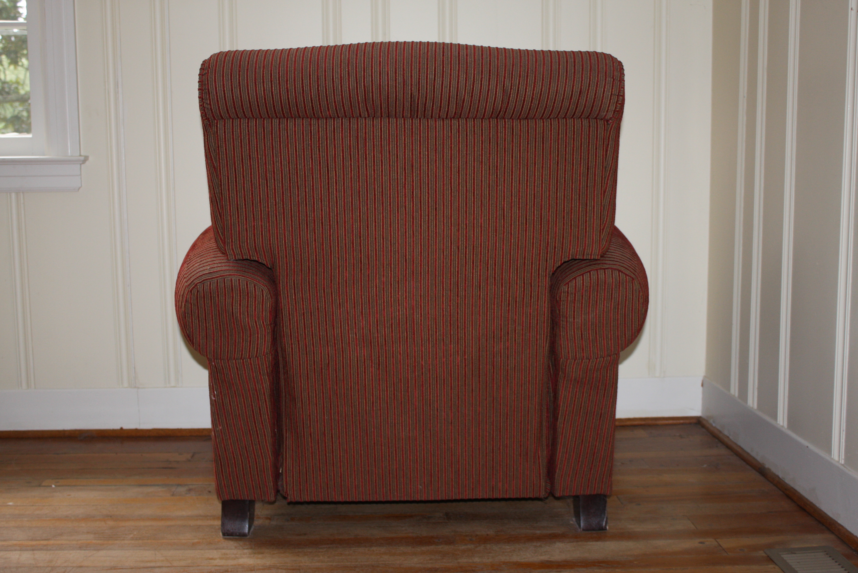 Red Striped Club Chair Recliner by La-Z-Boy