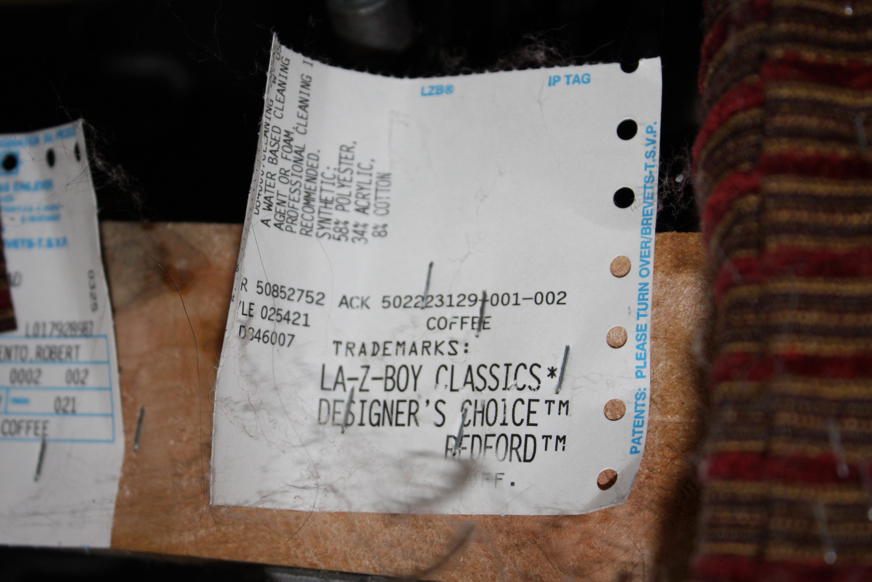 Red Striped Club Chair Recliner by La-Z-Boy