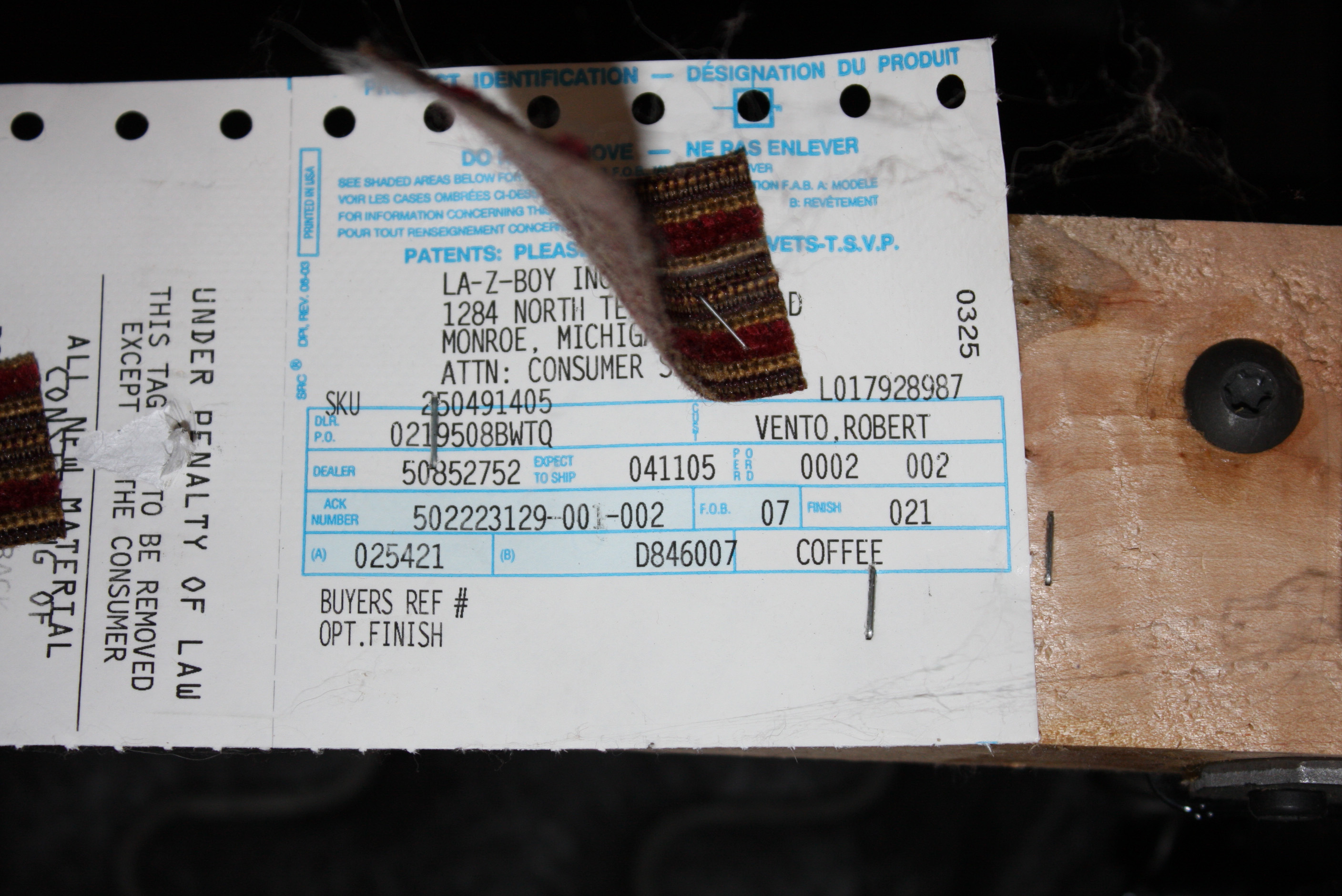 Red Striped Club Chair Recliner by La-Z-Boy