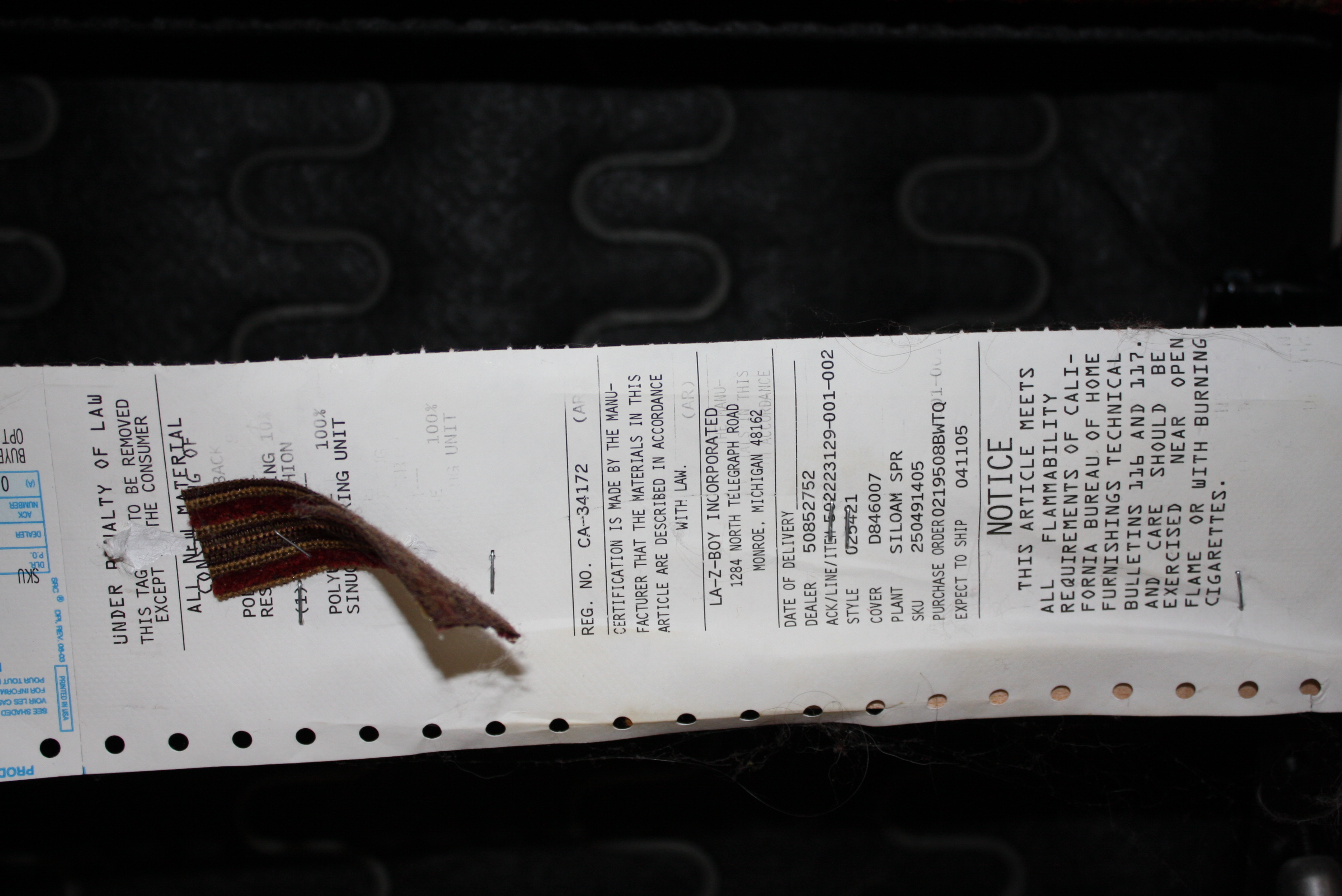 Red Striped Club Chair Recliner by La-Z-Boy