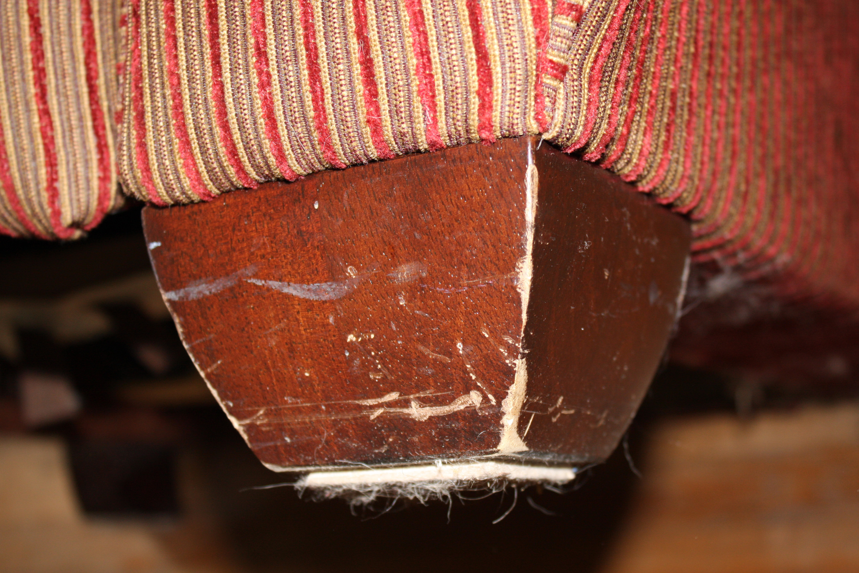 Red Striped Club Chair Recliner by La-Z-Boy