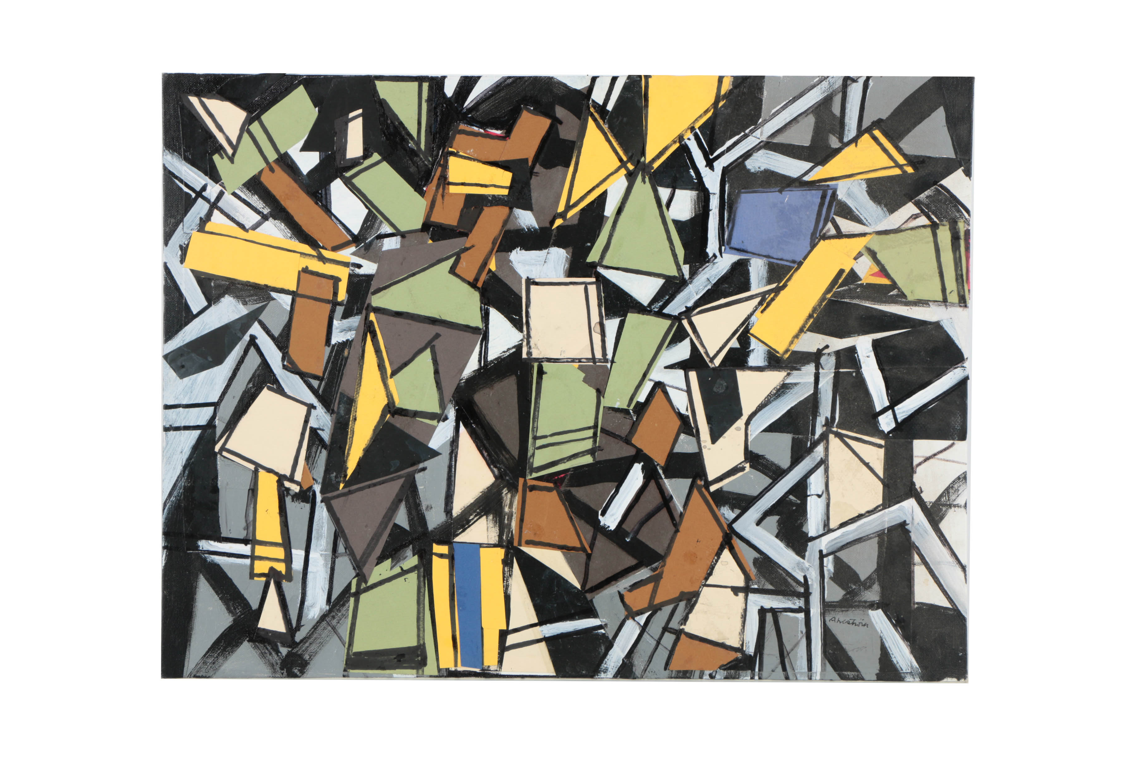 Assortment of Ronald Ahlström Mix Media Collage on Board