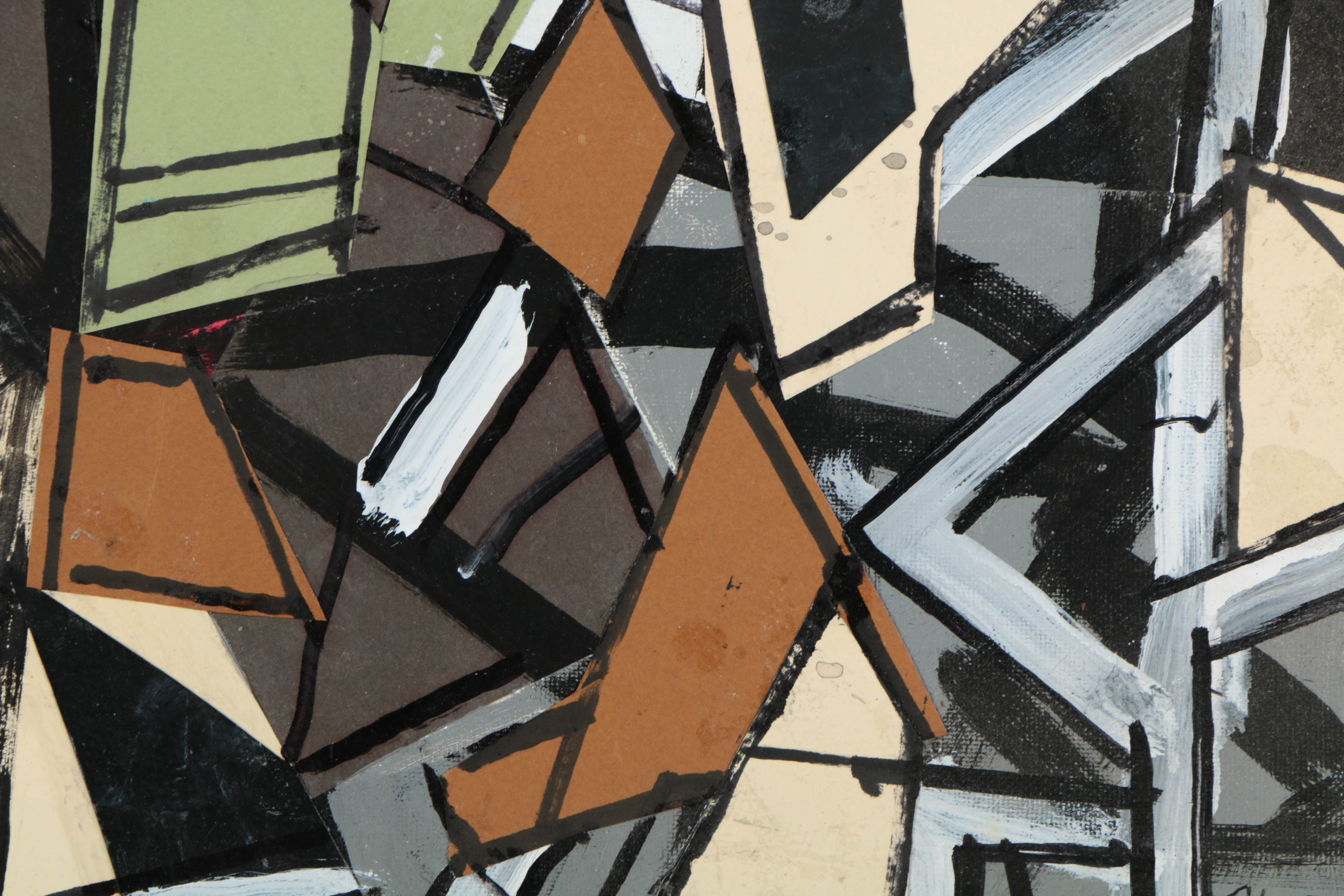 Assortment of Ronald Ahlström Mix Media Collage on Board