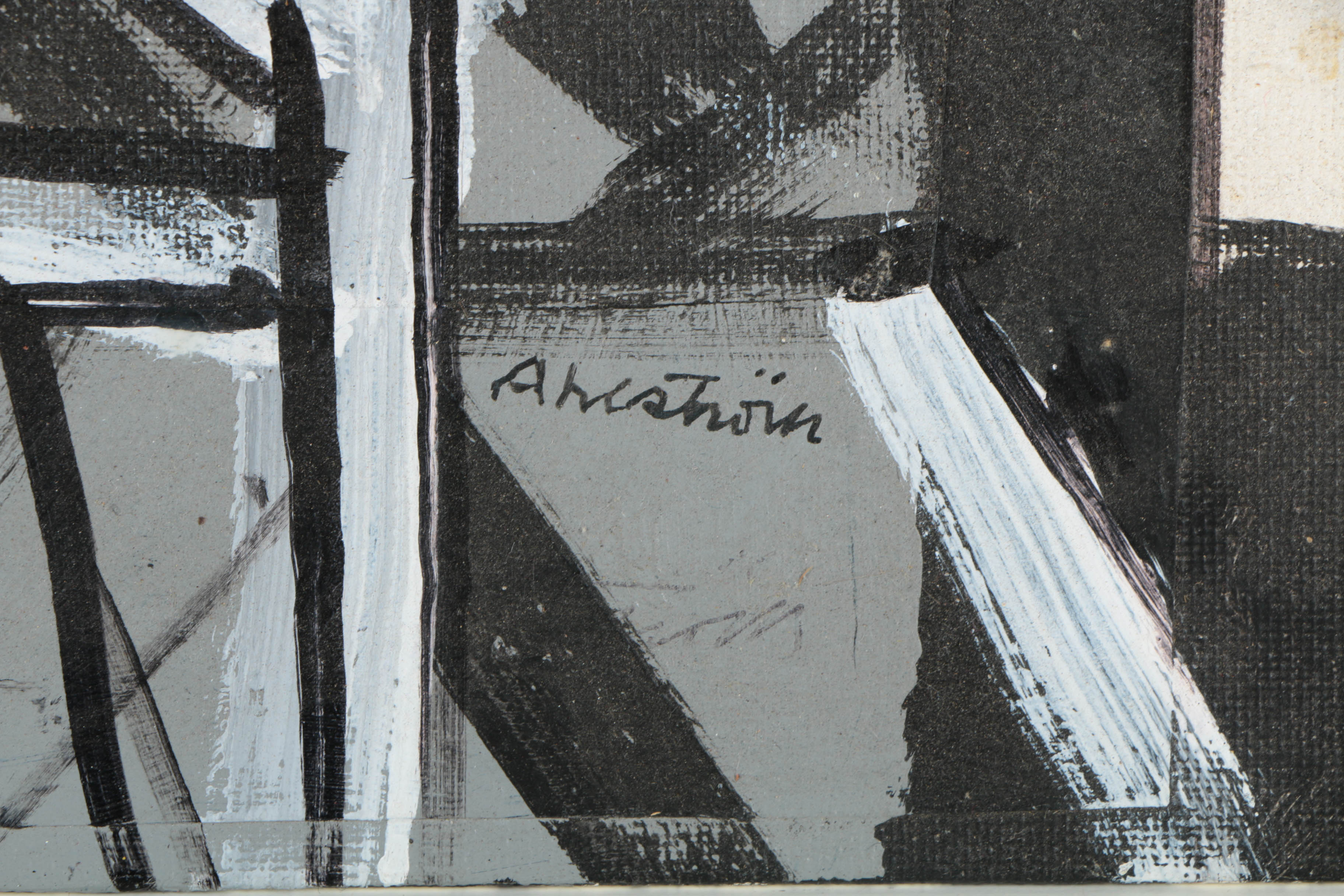 Assortment of Ronald Ahlström Mix Media Collage on Board