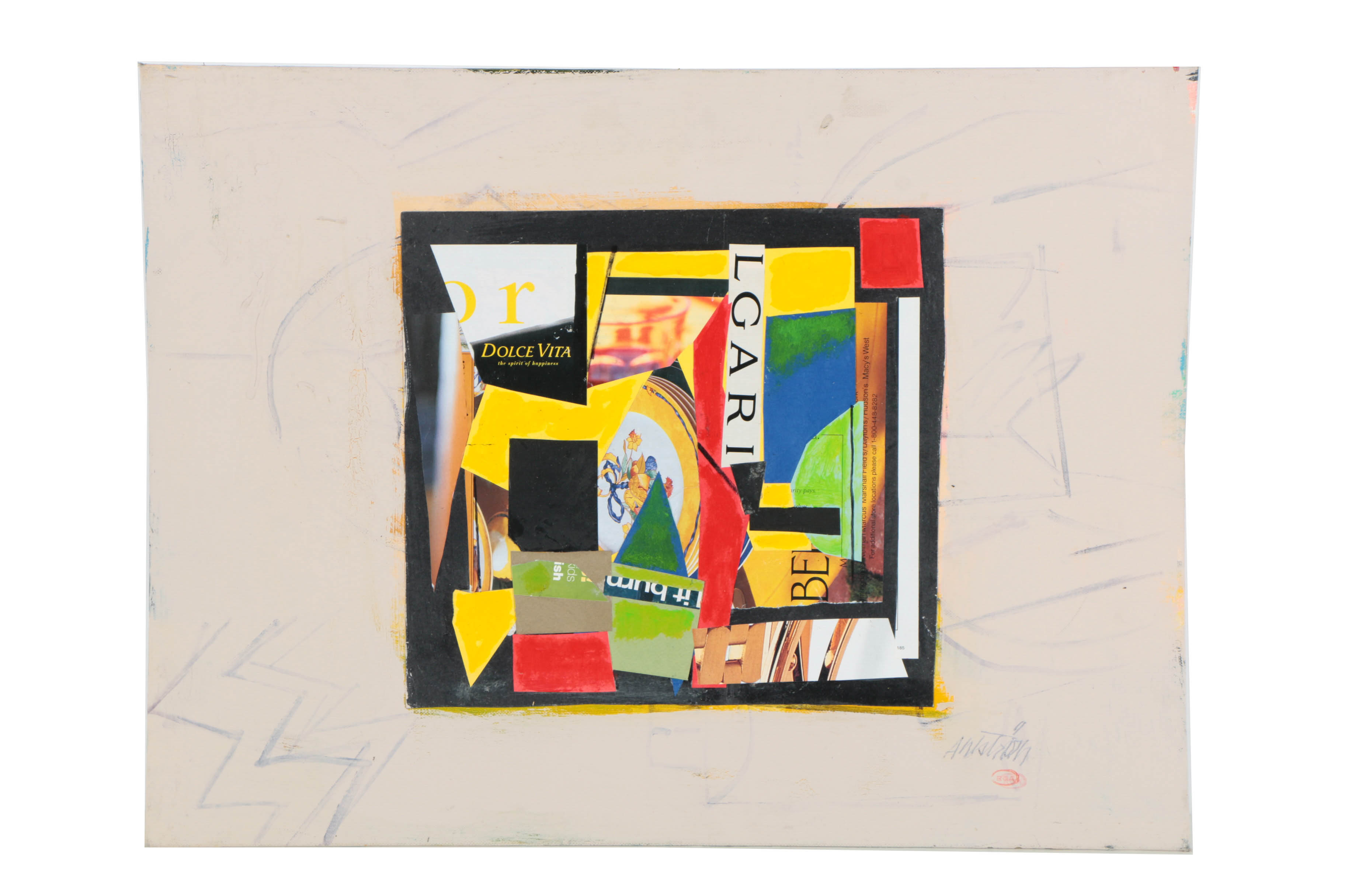 Assortment of Ronald Ahlström Mix Media Collage on Board