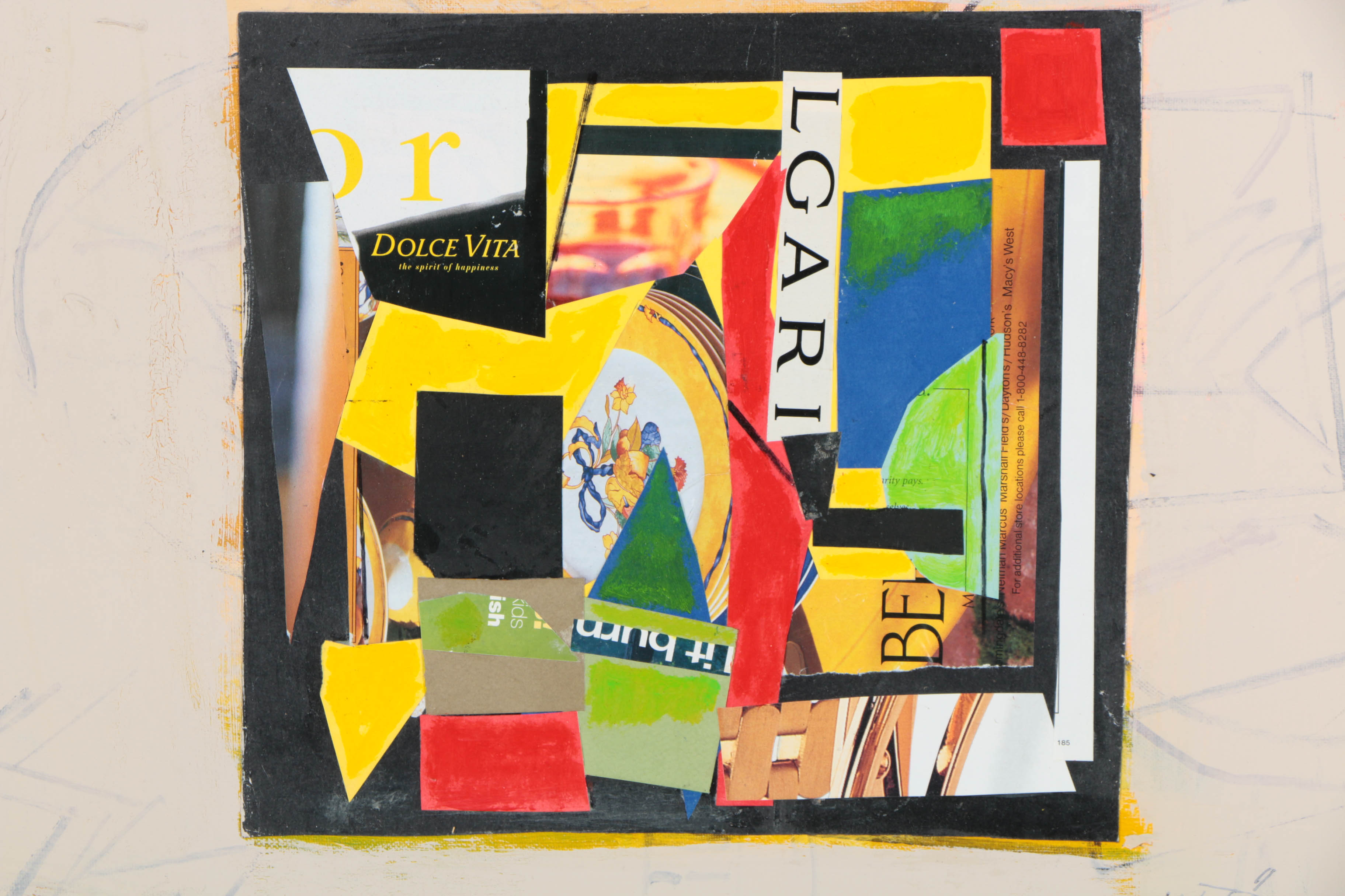 Assortment of Ronald Ahlström Mix Media Collage on Board