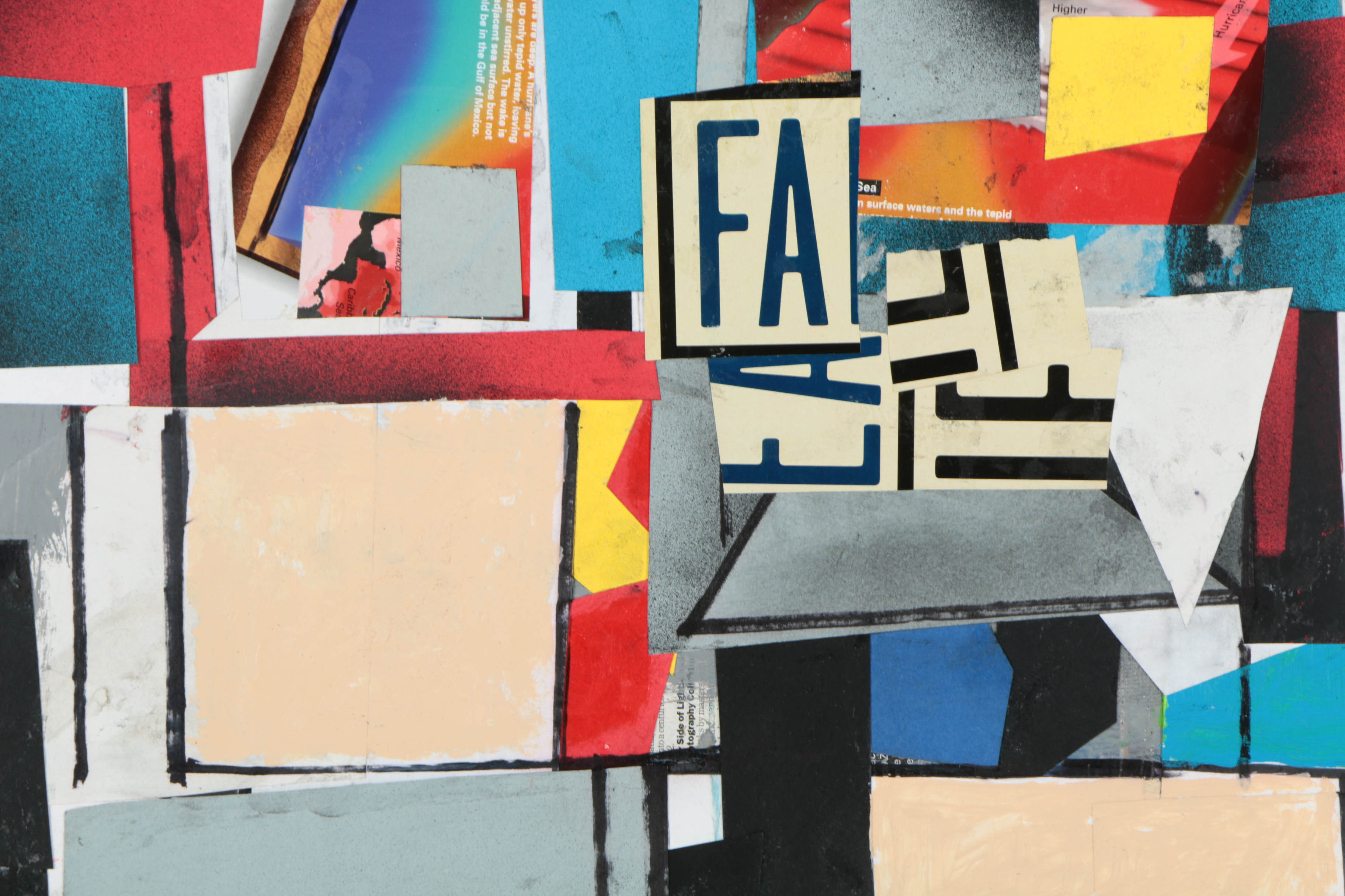 Assortment of Ronald Ahlström Mix Media Collage on Board