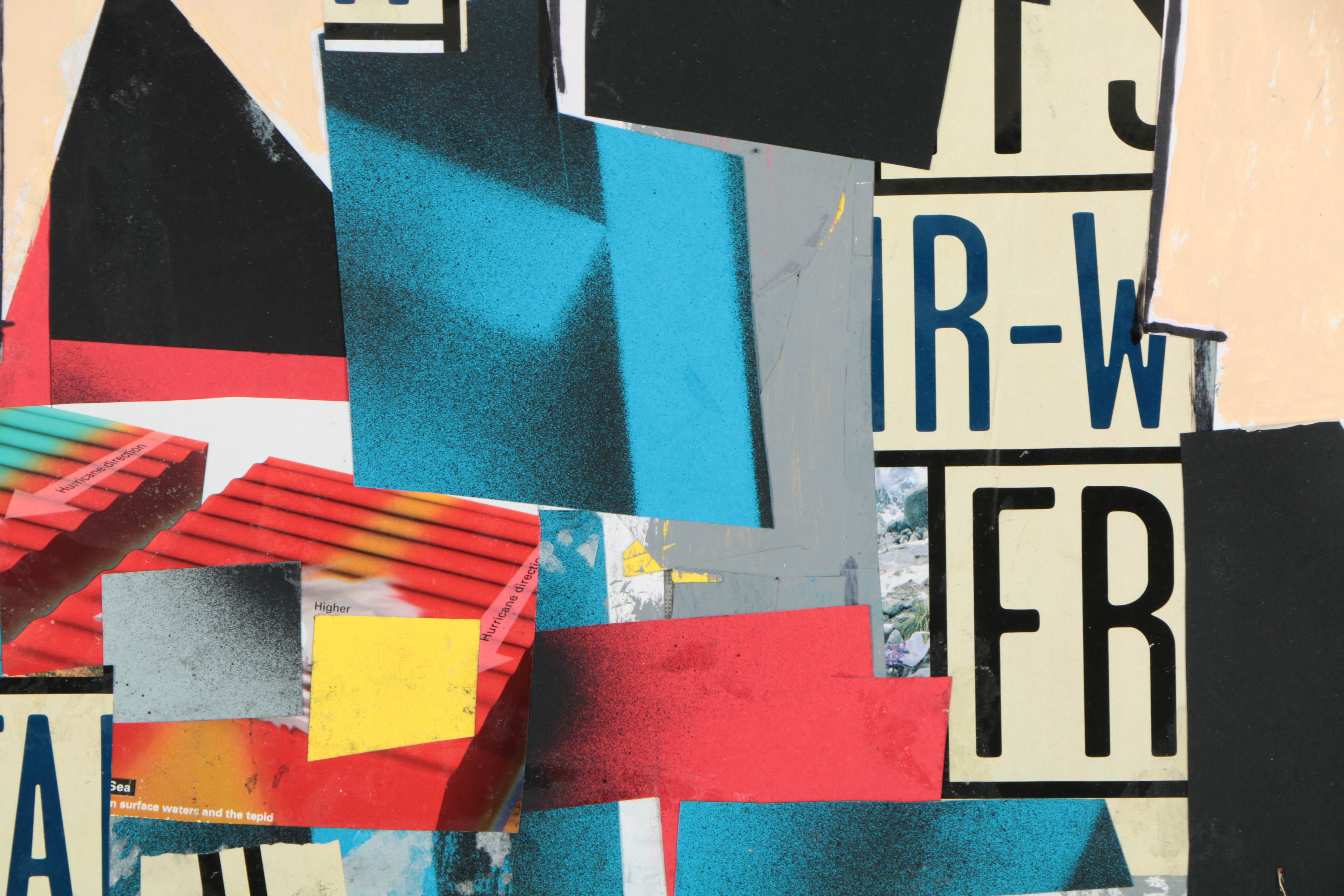 Assortment of Ronald Ahlström Mix Media Collage on Board