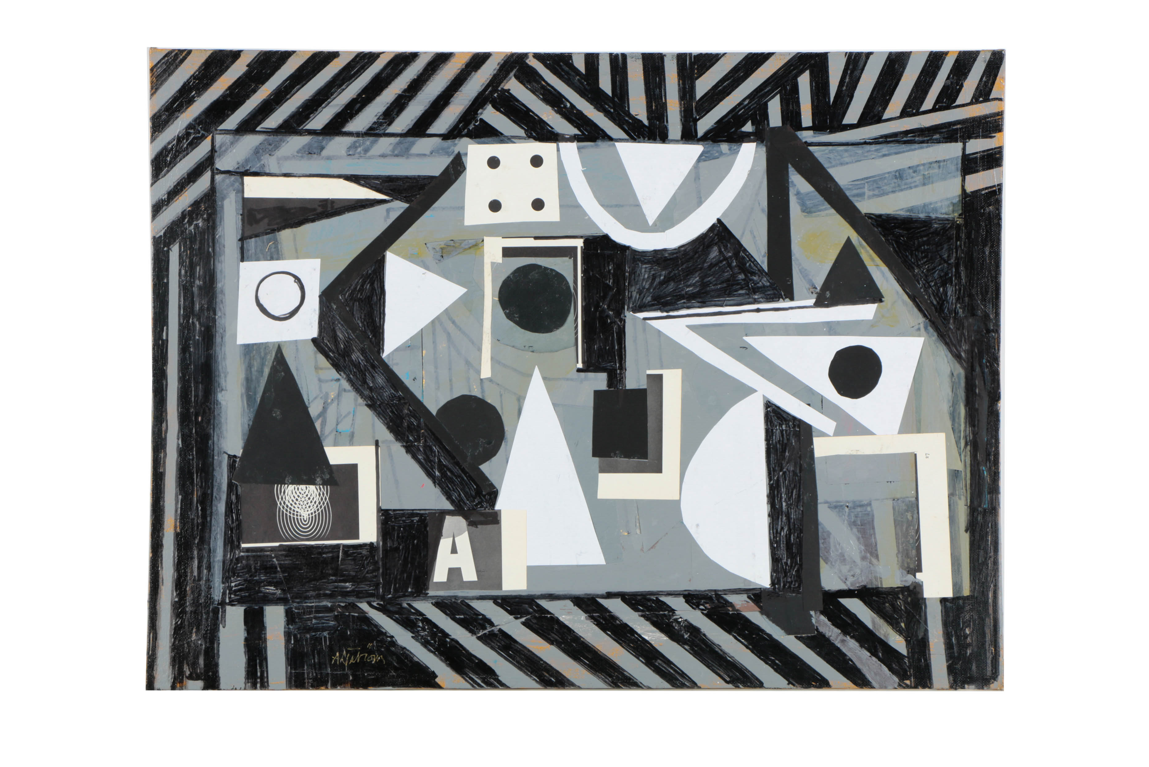 Collection of Ronald Ahlström Mix Media Collage on Board