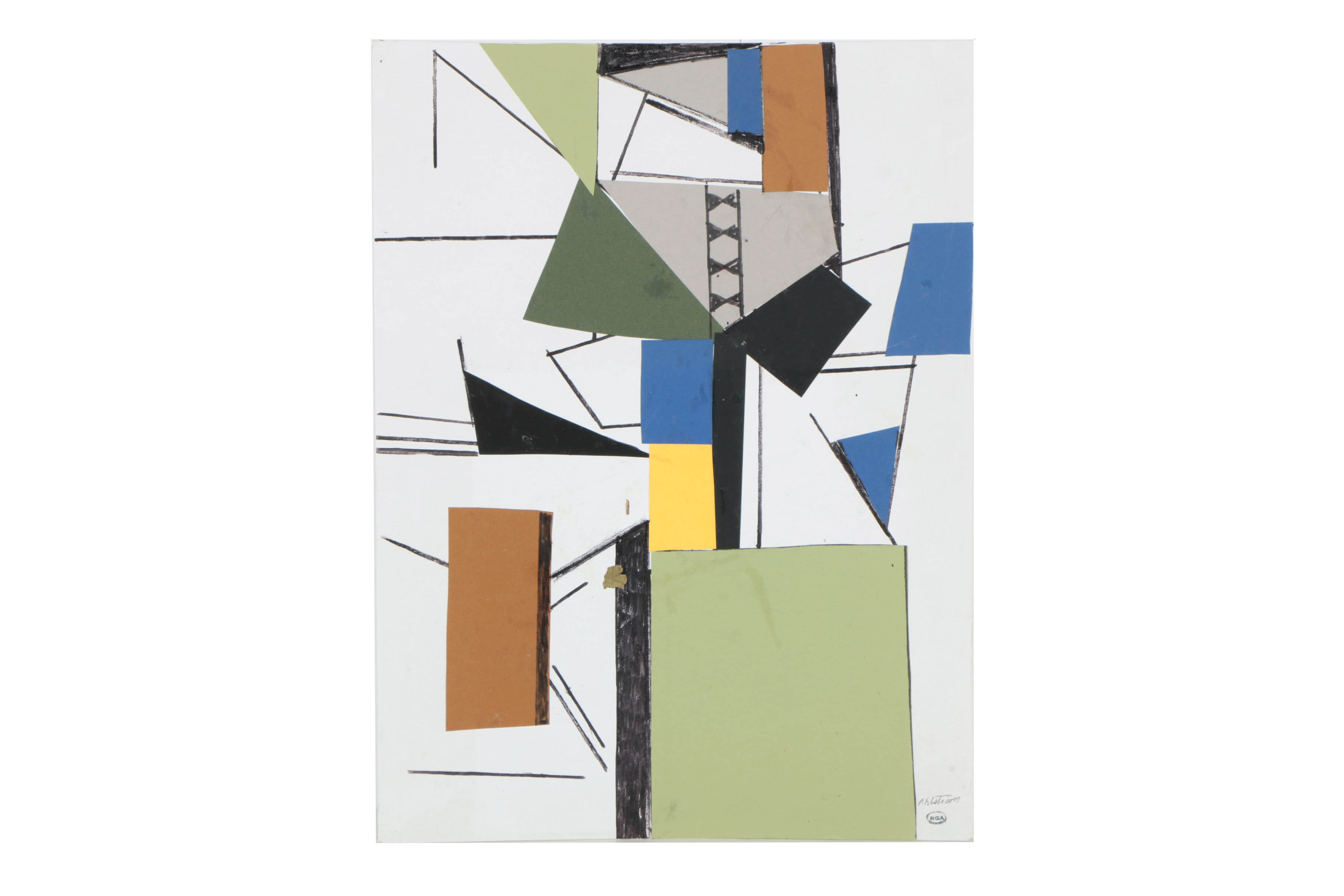 Assortment of Ronald Ahlström Mix Media Collage on Board