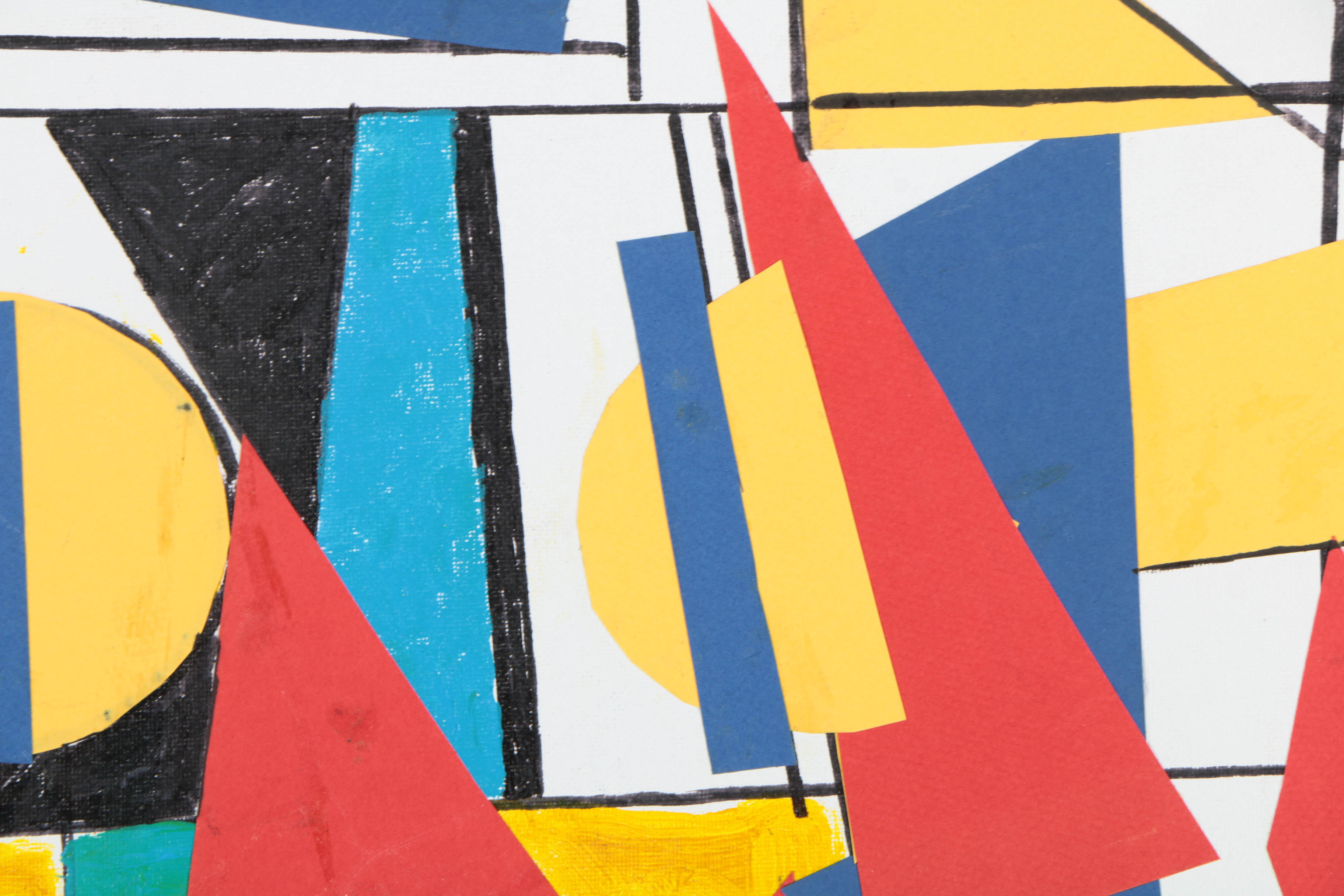 Assortment of Ronald Ahlström Mix Media Collage on Board