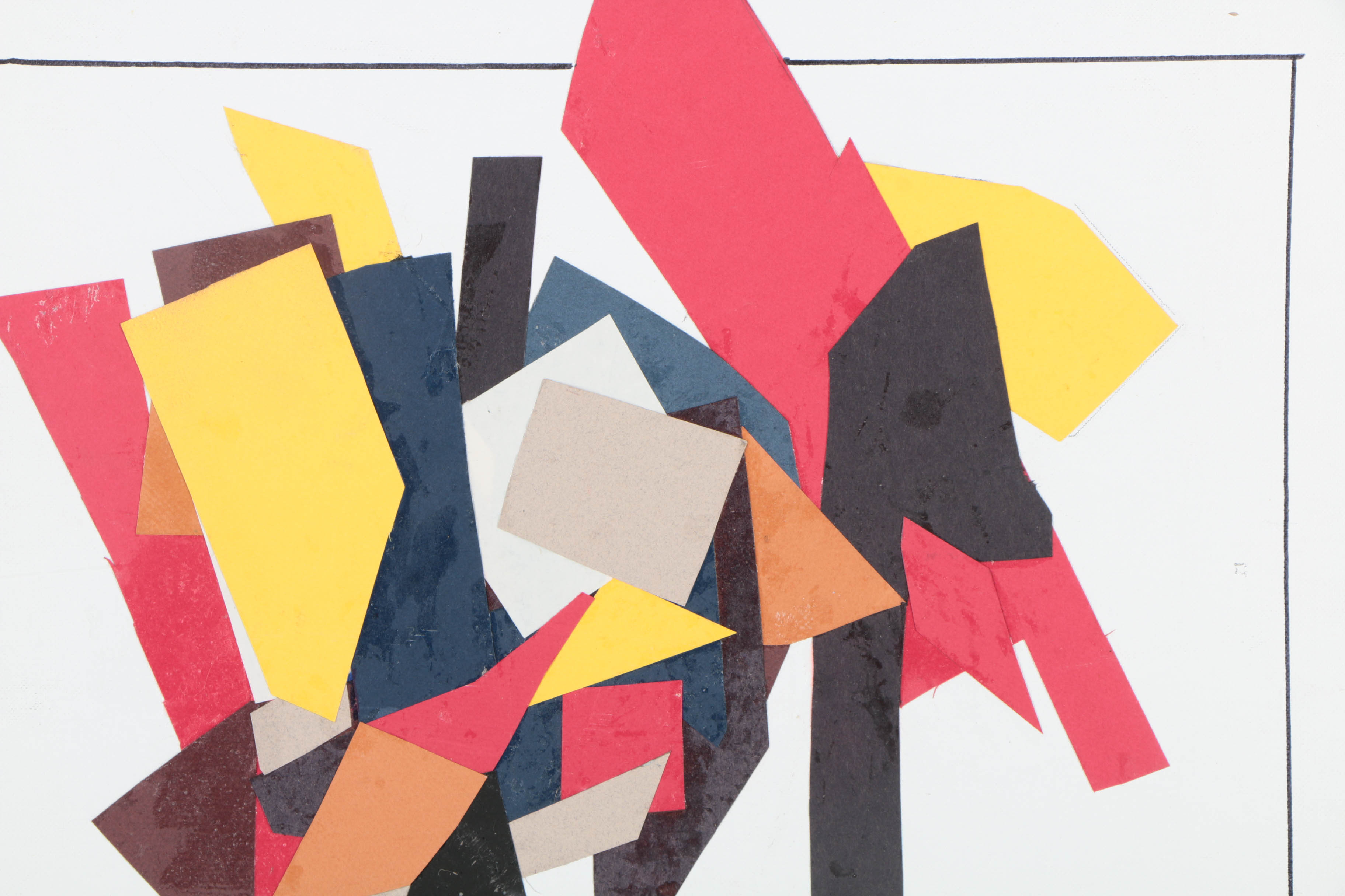 Assortment of Ronald Ahlström Mix Media Collage on Board