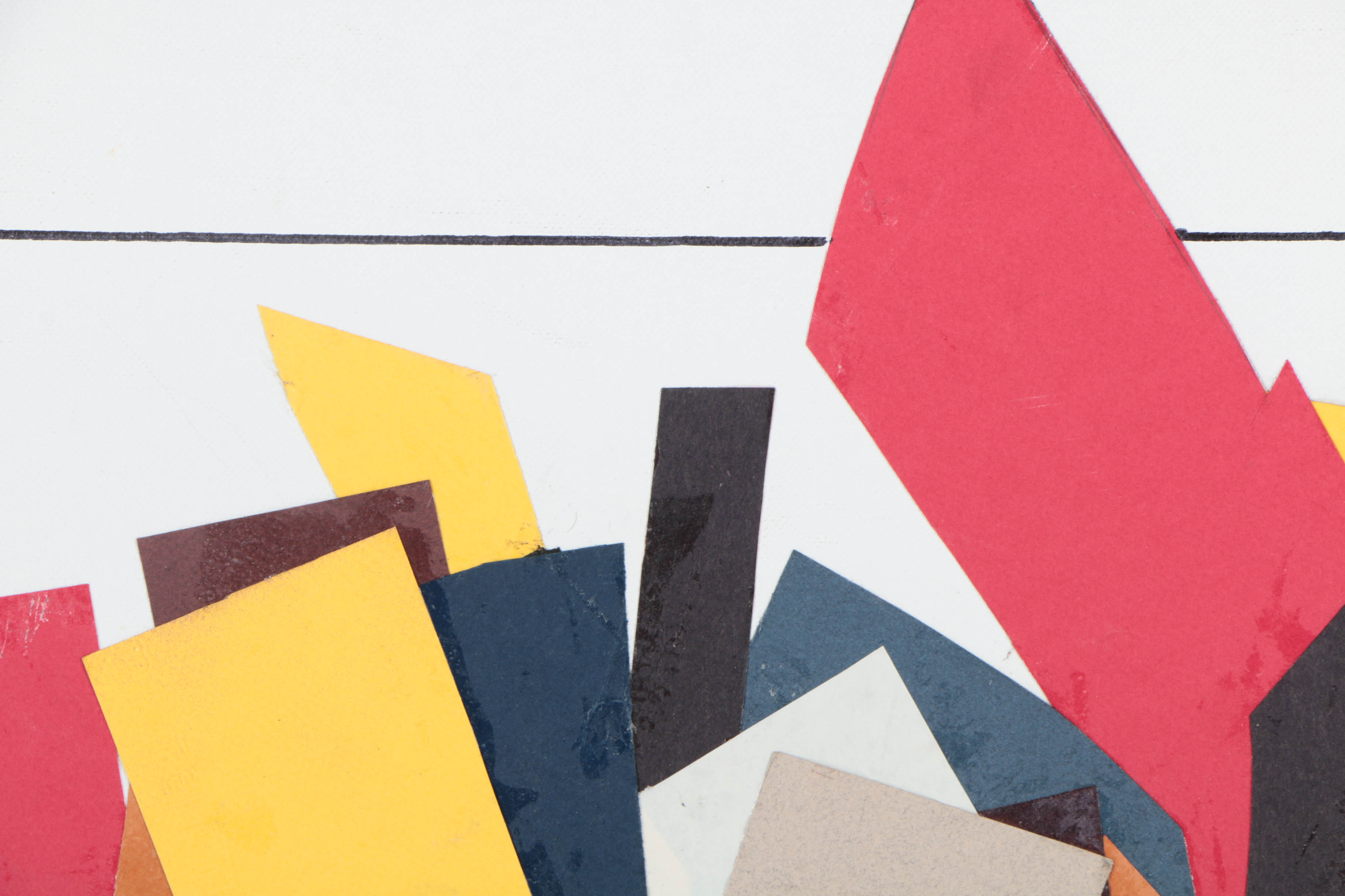 Assortment of Ronald Ahlström Mix Media Collage on Board