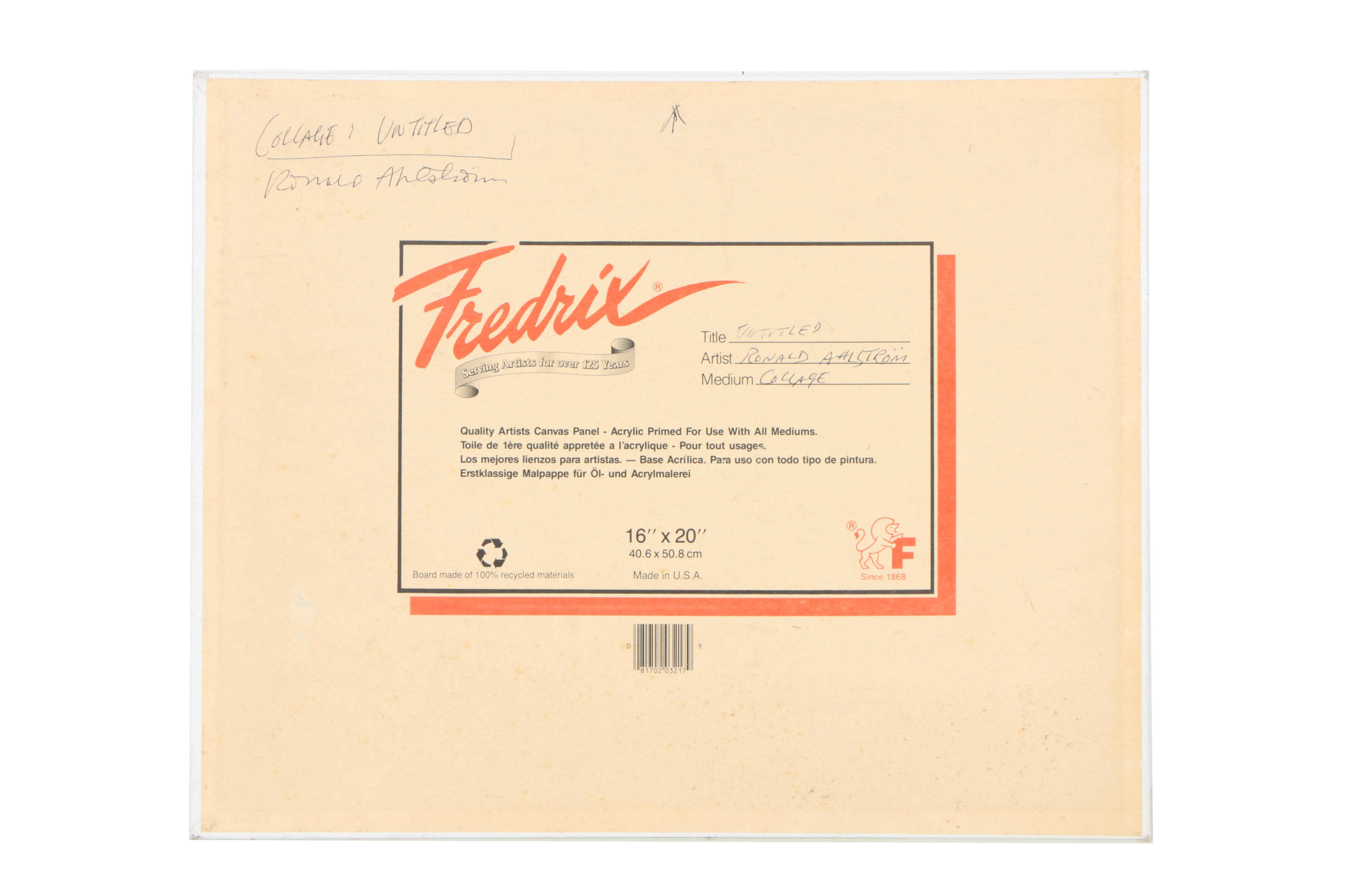 Assortment of Ronald Ahlström Mix Media Collage on Board