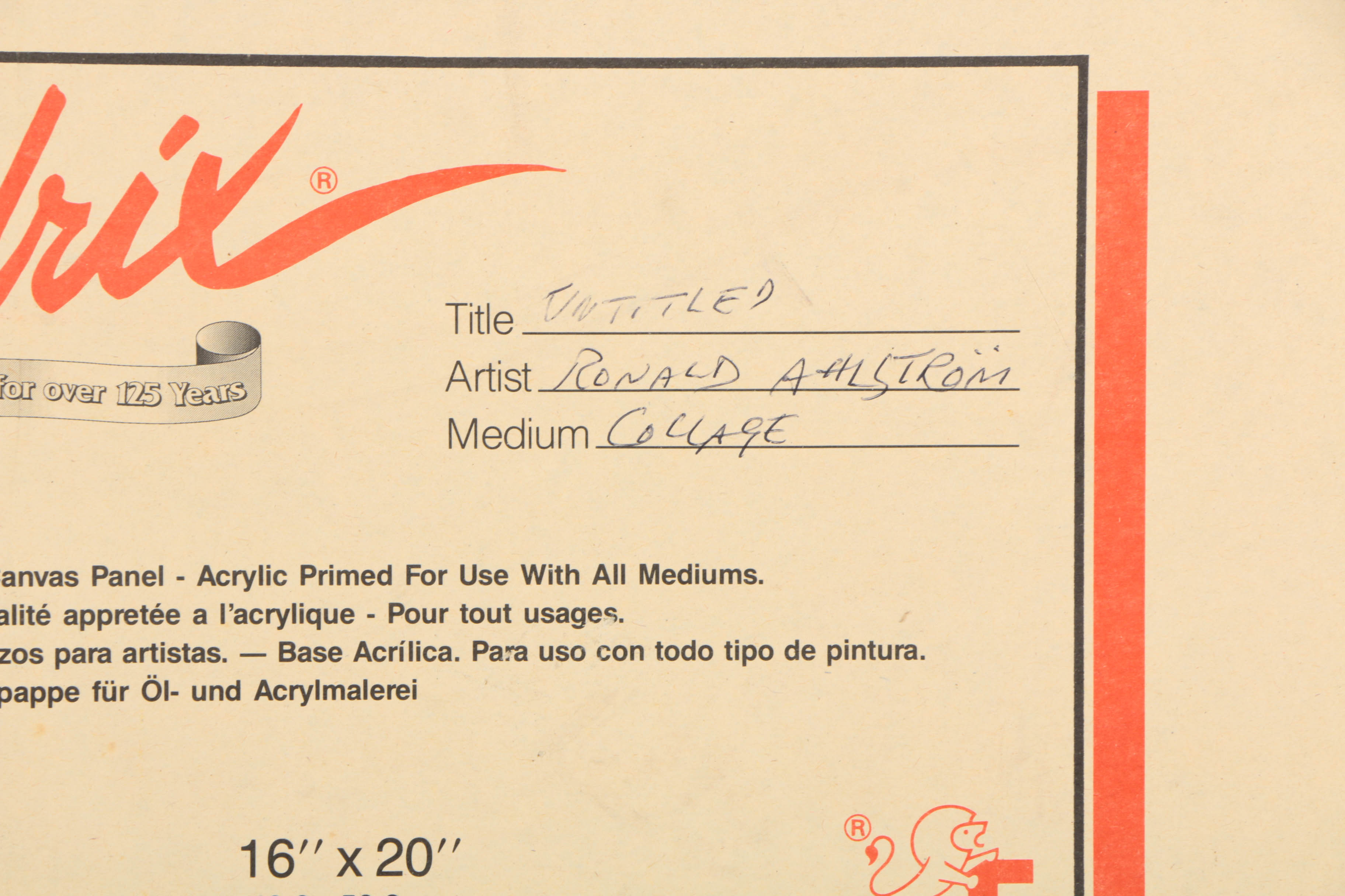 Assortment of Ronald Ahlström Mix Media Collage on Board