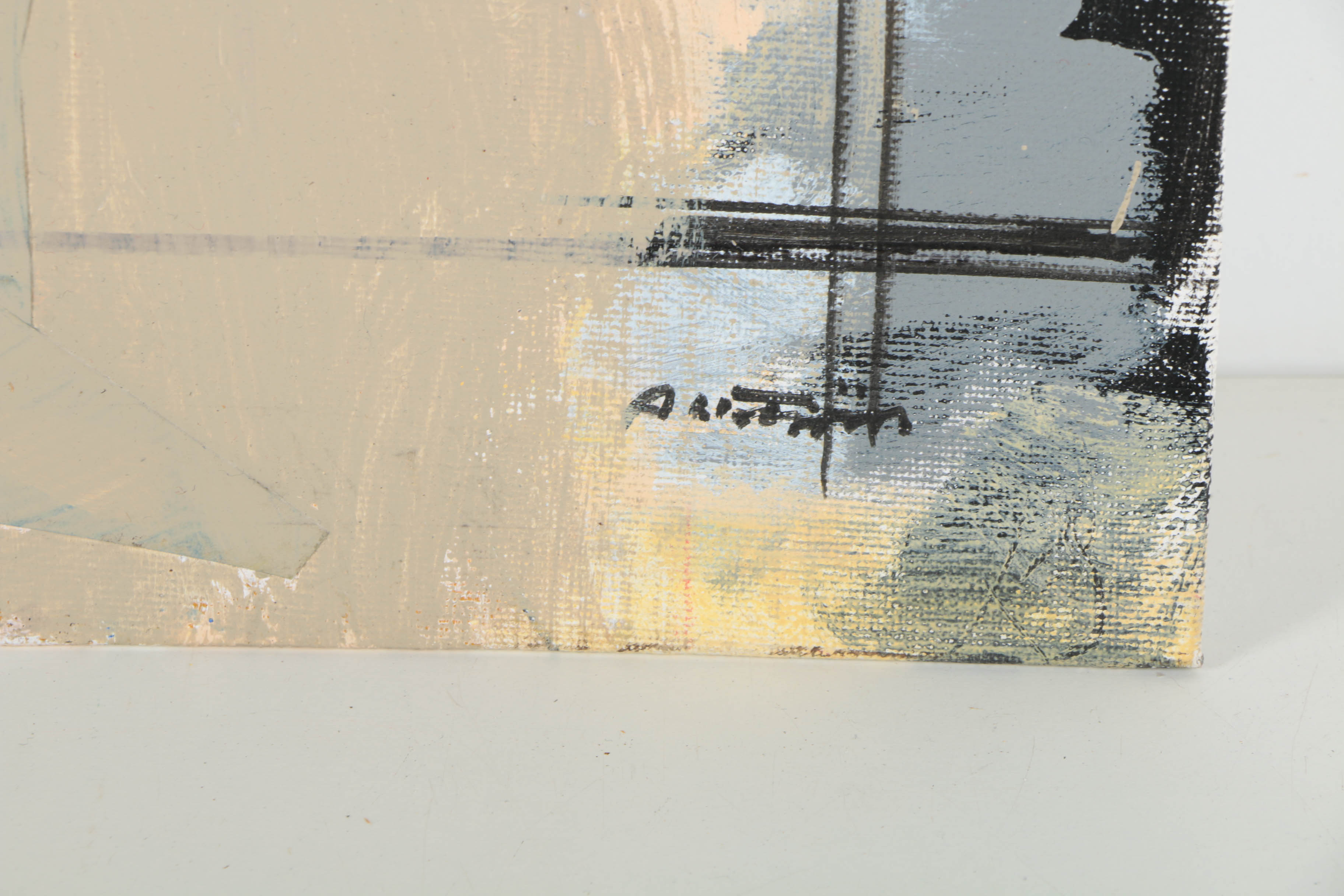 Assortment of Ronald Ahlström Mixed Media Collages on Canvas Board