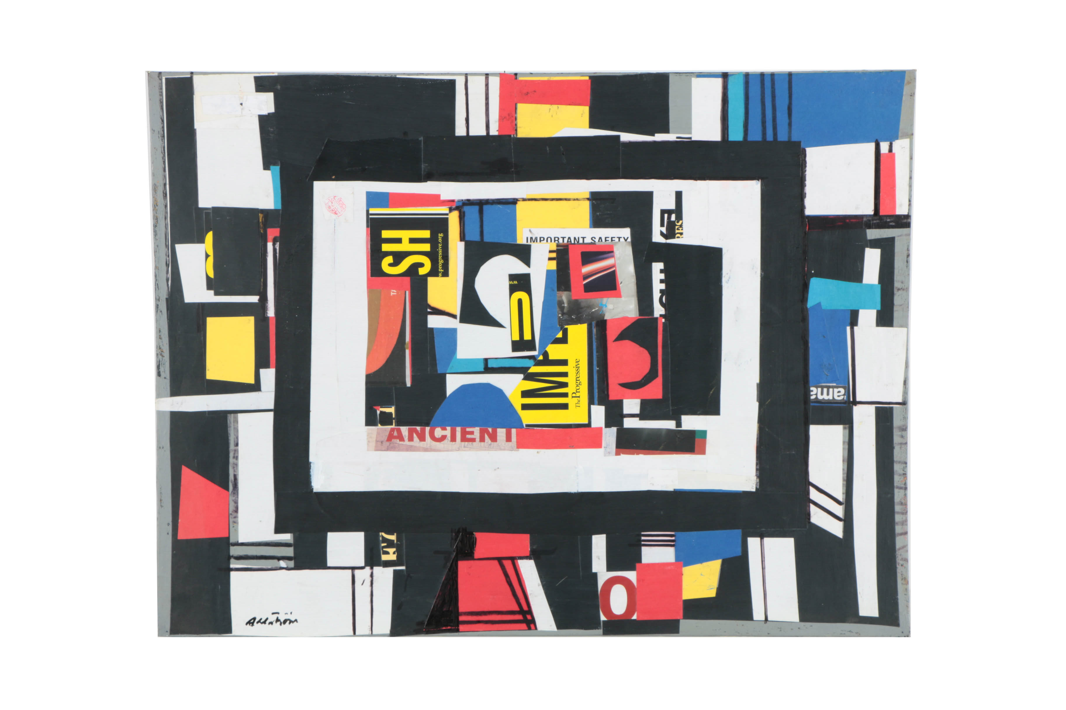 Assortment of Ronald Ahlström Mixed Media Collages on Canvas Board